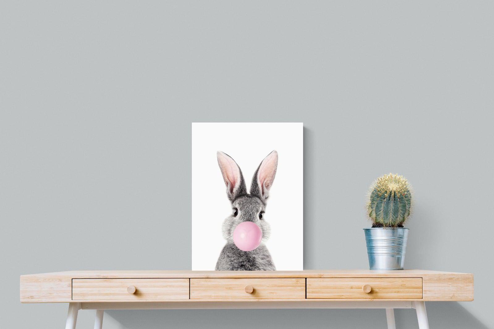 Bubblegum Bunny-Wall_Art-45 x 60cm-Mounted Canvas-No Frame-Pixalot