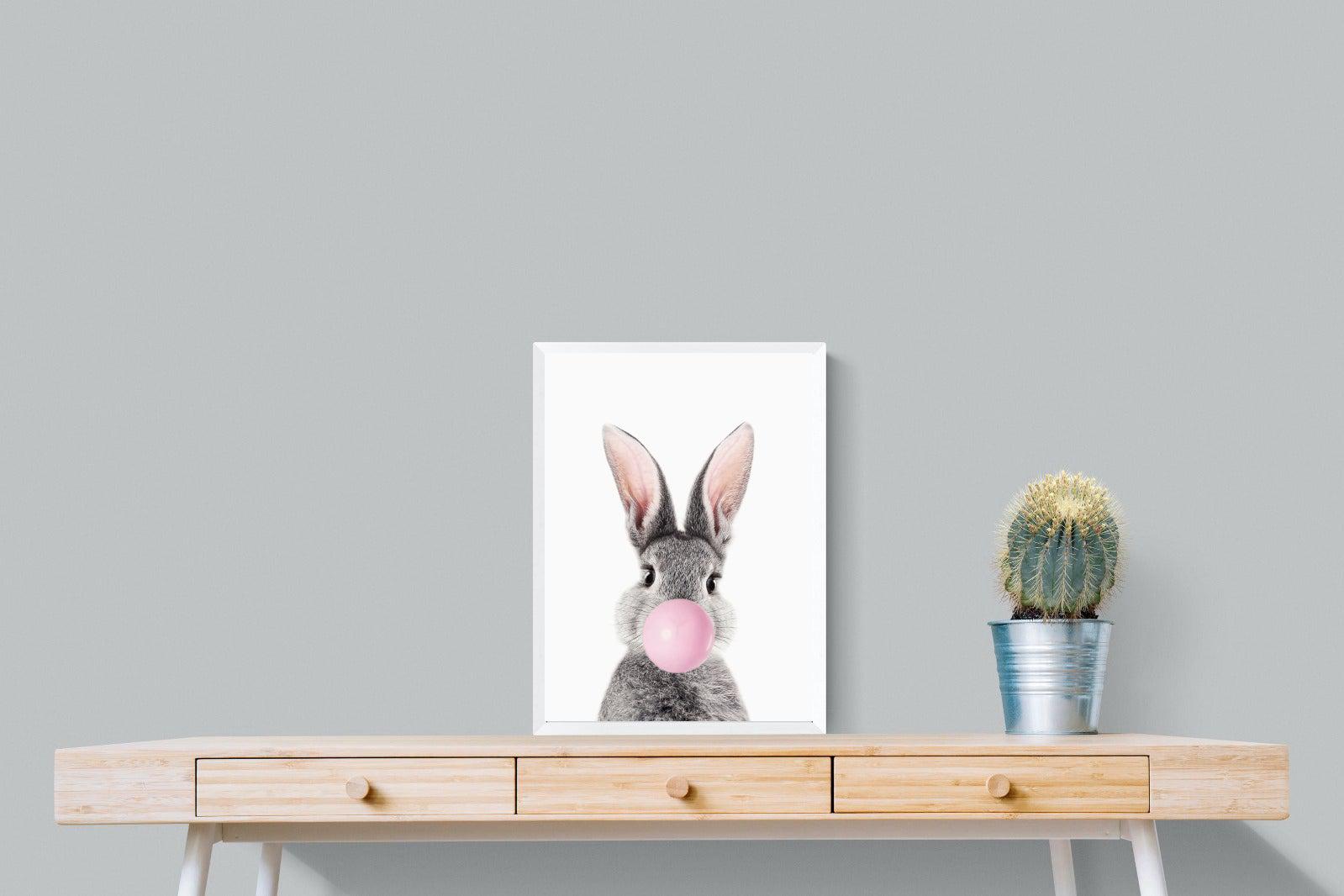 Bubblegum Bunny-Wall_Art-45 x 60cm-Mounted Canvas-White-Pixalot