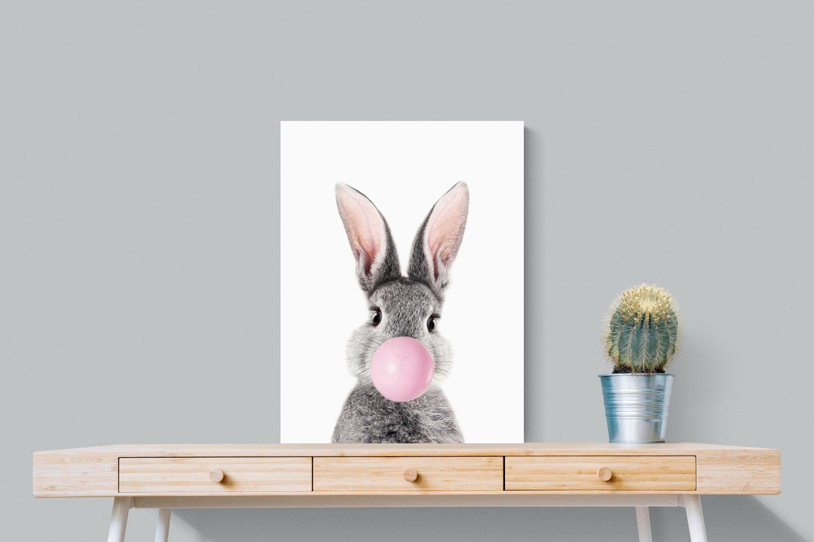 Bubblegum Bunny-Wall_Art-60 x 80cm-Mounted Canvas-No Frame-Pixalot