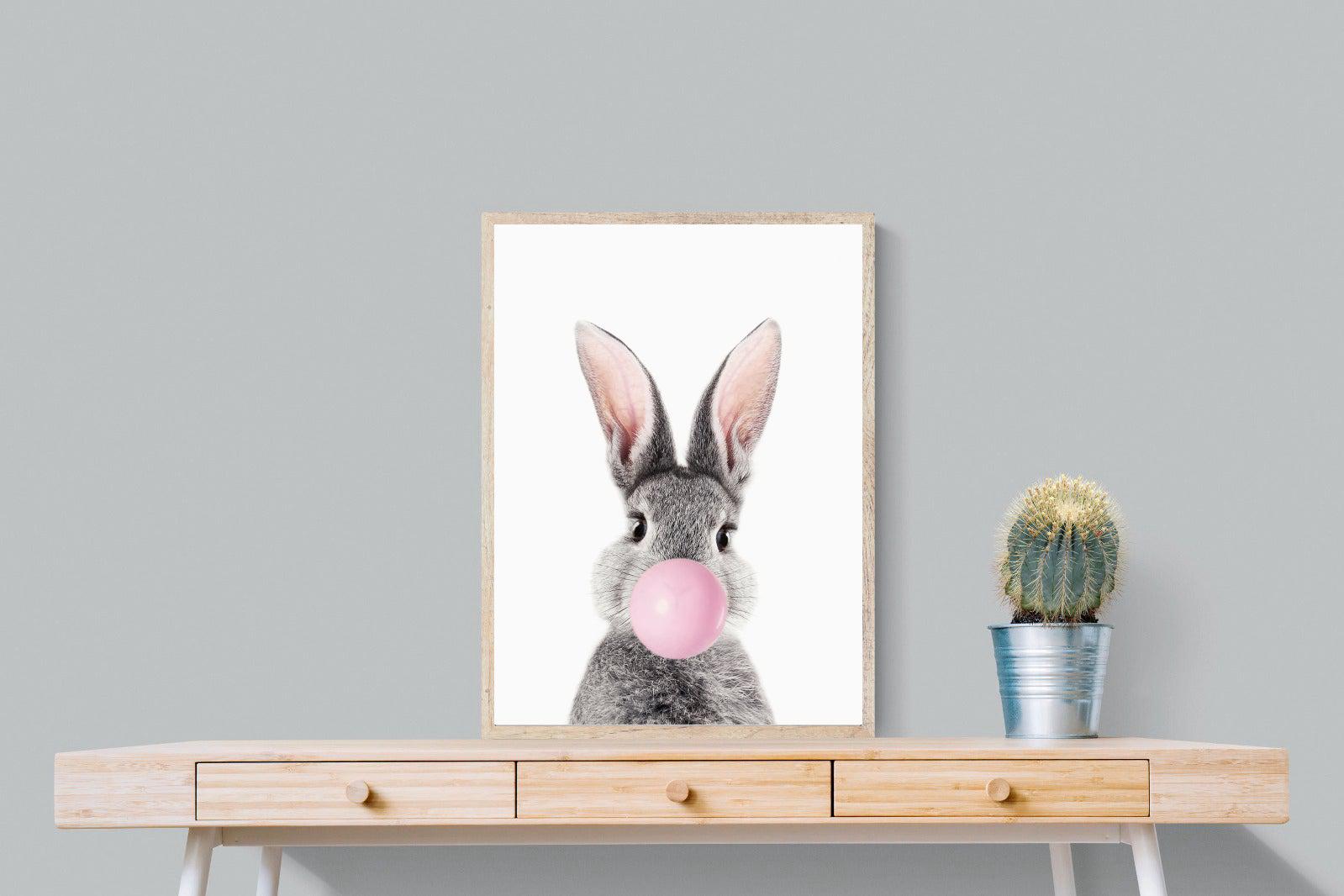 Bubblegum Bunny-Wall_Art-60 x 80cm-Mounted Canvas-Wood-Pixalot
