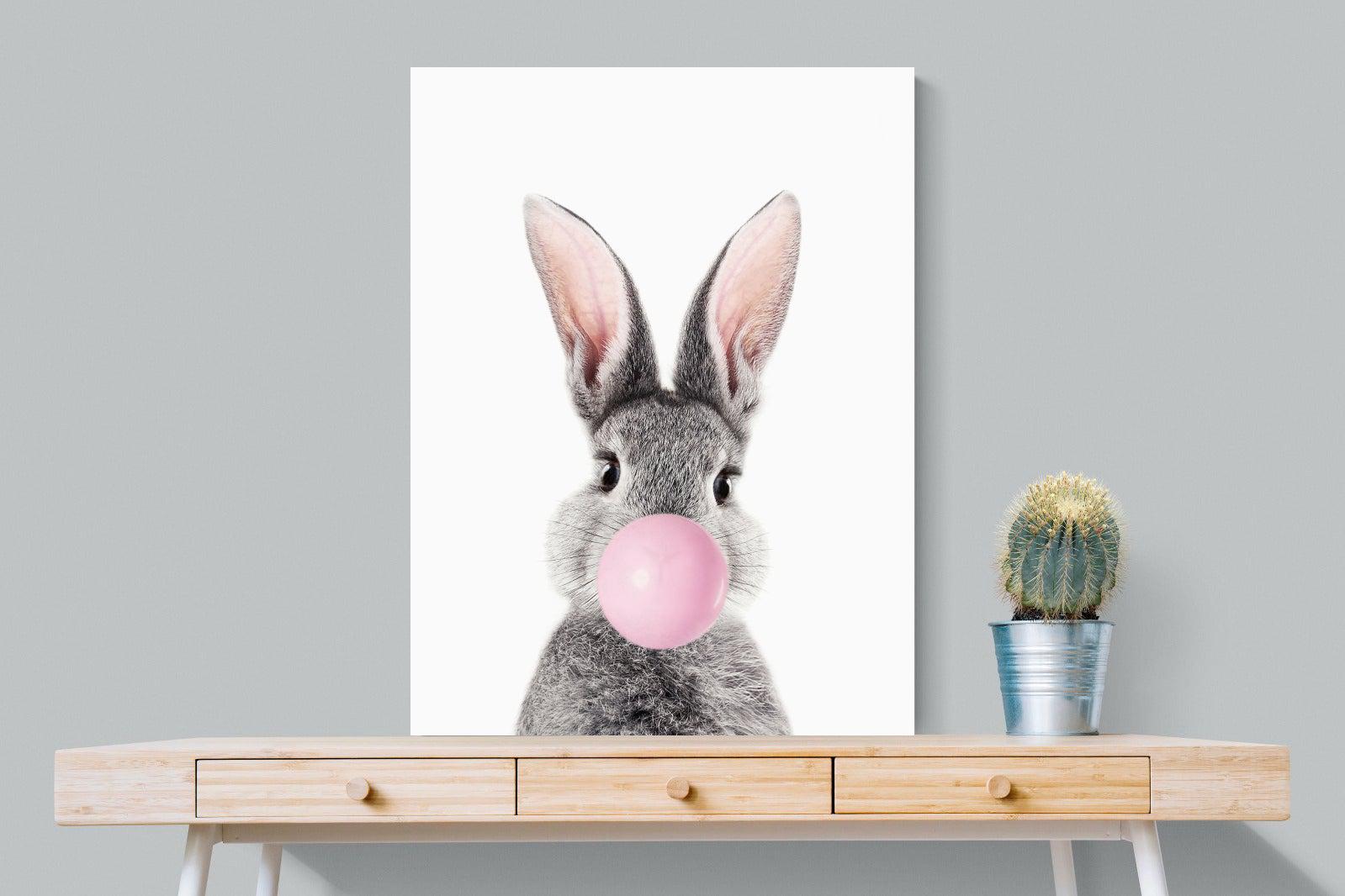 Bubblegum Bunny-Wall_Art-75 x 100cm-Mounted Canvas-No Frame-Pixalot
