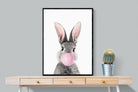 Bubblegum Bunny-Wall_Art-75 x 100cm-Mounted Canvas-Black-Pixalot