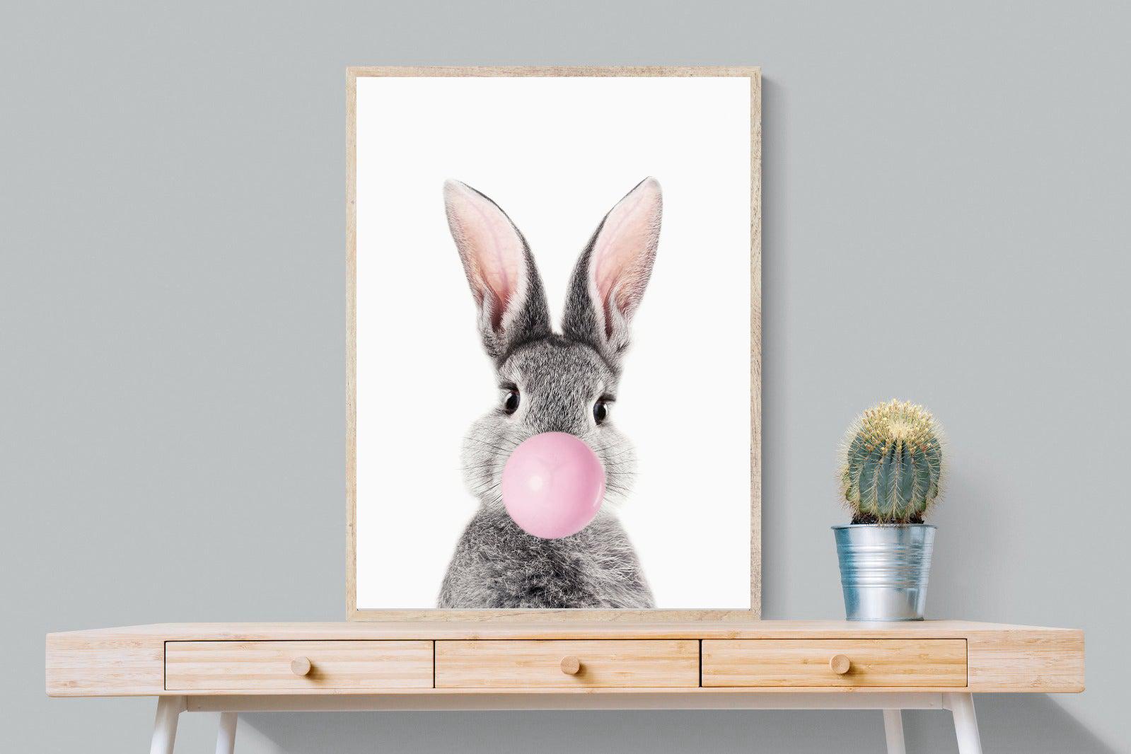 Bubblegum Bunny-Wall_Art-75 x 100cm-Mounted Canvas-Wood-Pixalot