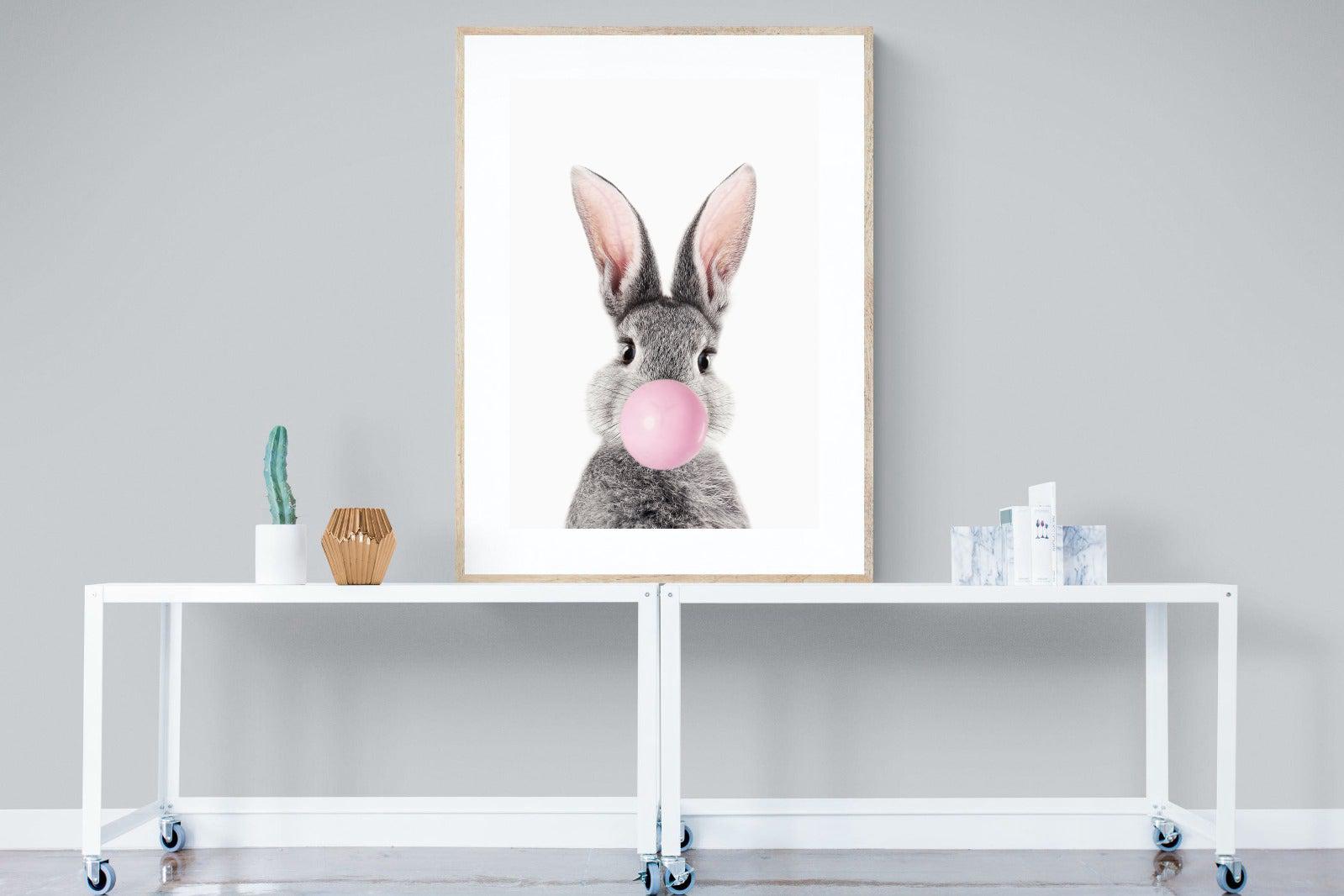 Bubblegum Bunny-Wall_Art-90 x 120cm-Framed Print-Wood-Pixalot