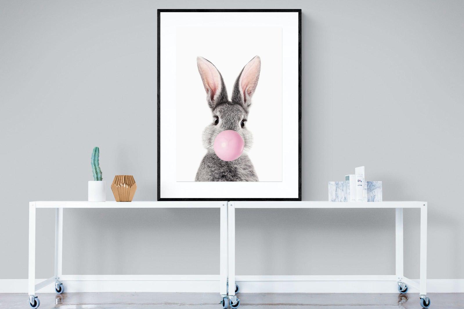 Bubblegum Bunny-Wall_Art-90 x 120cm-Framed Print-Black-Pixalot
