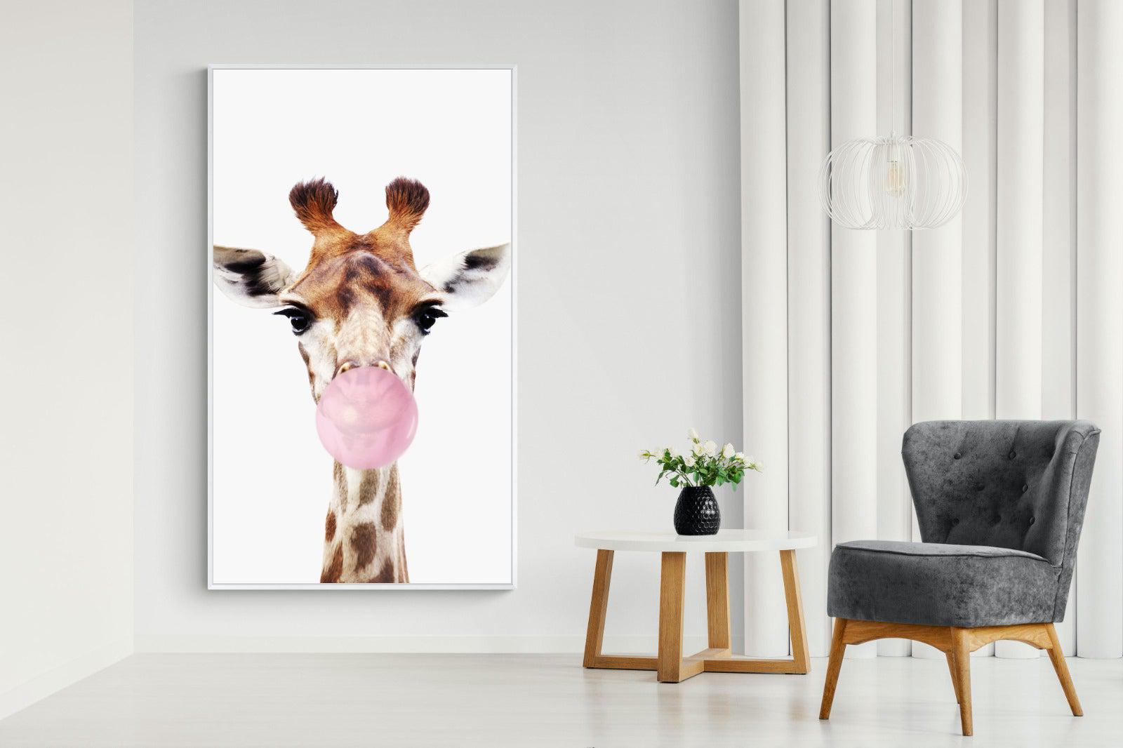 Bubblegum Giraffe-Wall_Art-Pixalot