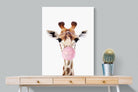 Bubblegum Giraffe-Wall_Art-75 x 100cm-Mounted Canvas-No Frame-Pixalot