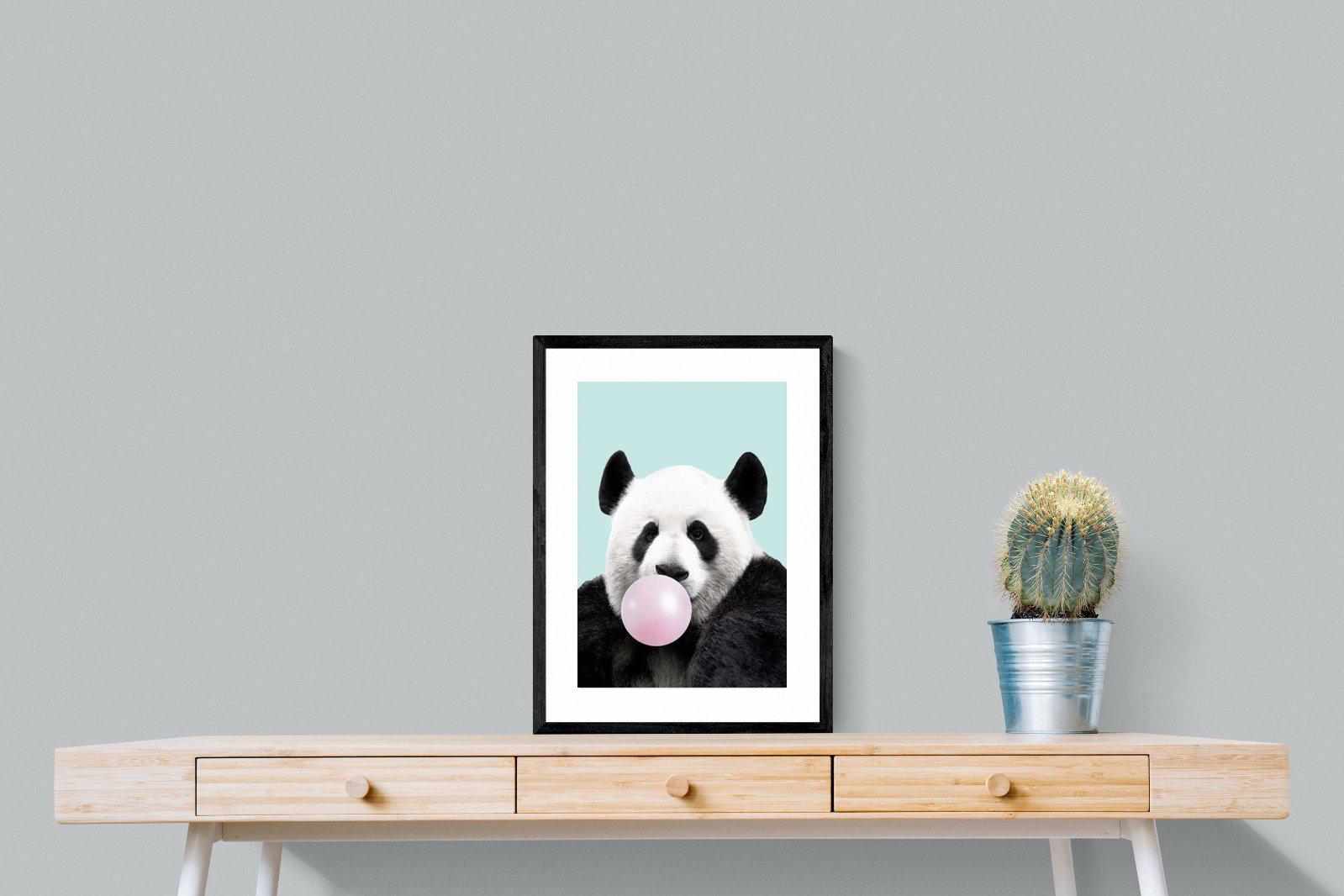 Bubblegum Panda-Wall_Art-45 x 60cm-Framed Print-Black-Pixalot