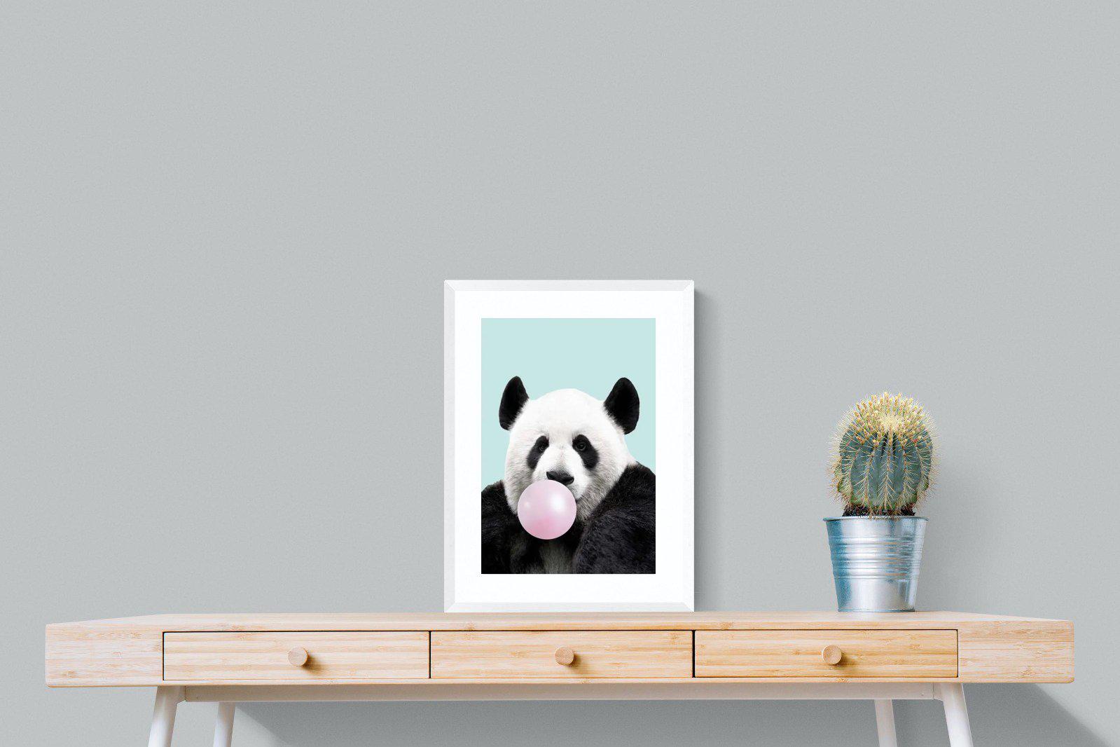 Bubblegum Panda-Wall_Art-45 x 60cm-Framed Print-White-Pixalot