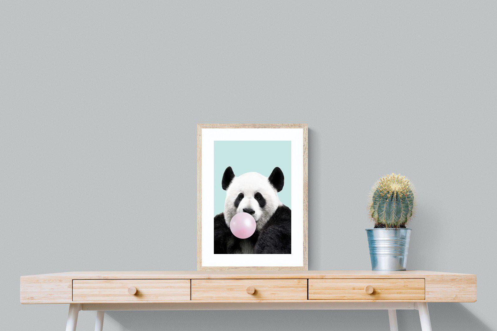 Bubblegum Panda-Wall_Art-45 x 60cm-Framed Print-Wood-Pixalot