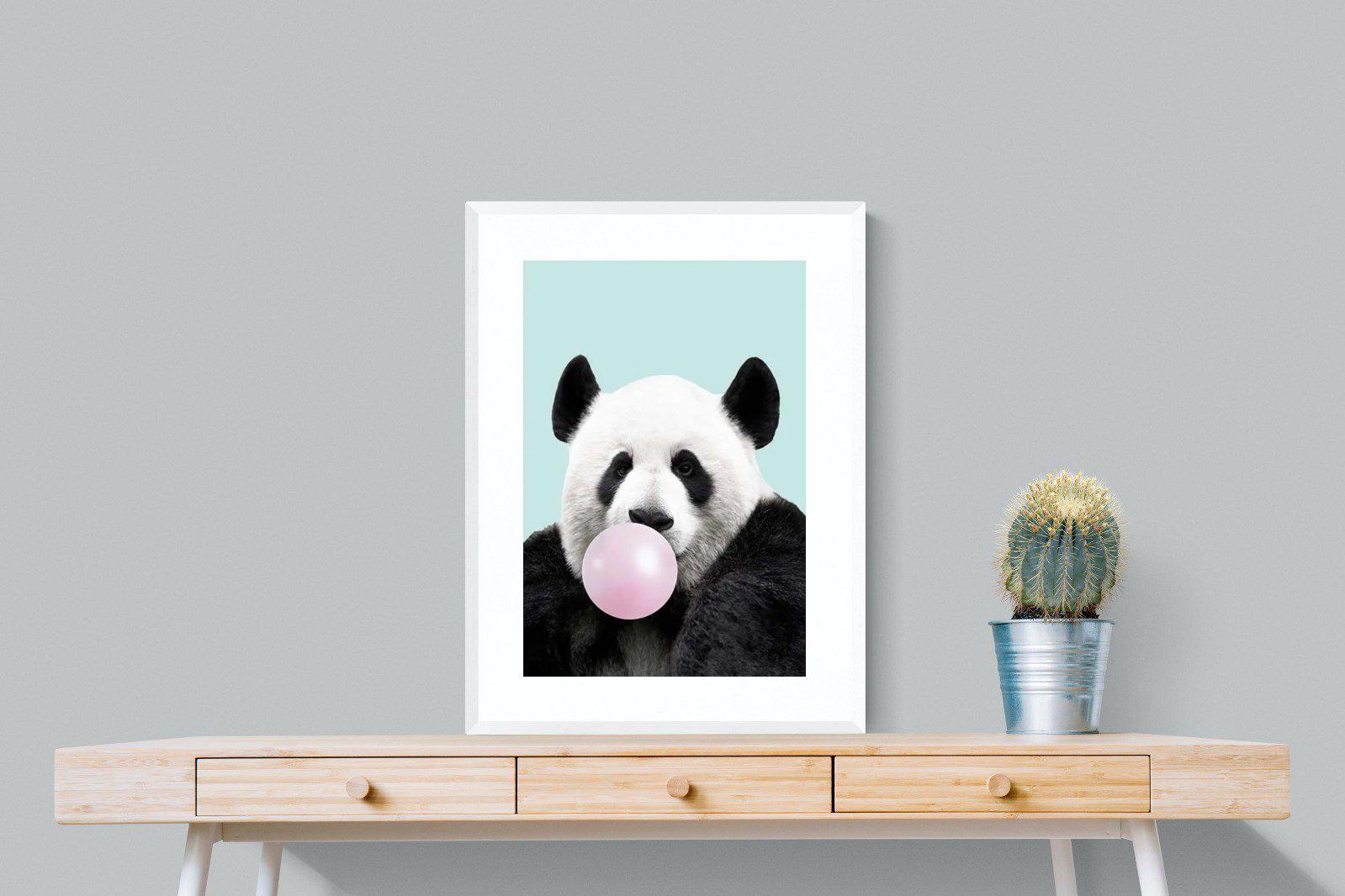 Bubblegum Panda-Wall_Art-60 x 80cm-Framed Print-White-Pixalot