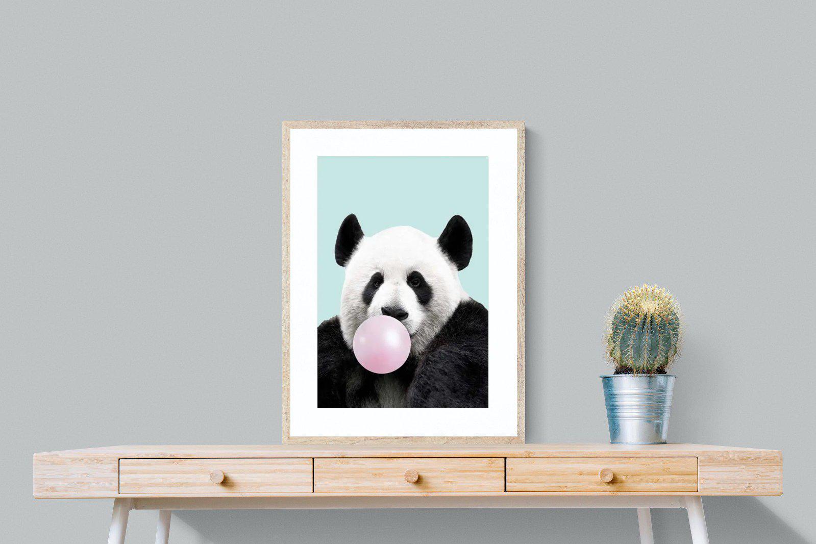 Bubblegum Panda-Wall_Art-60 x 80cm-Framed Print-Wood-Pixalot