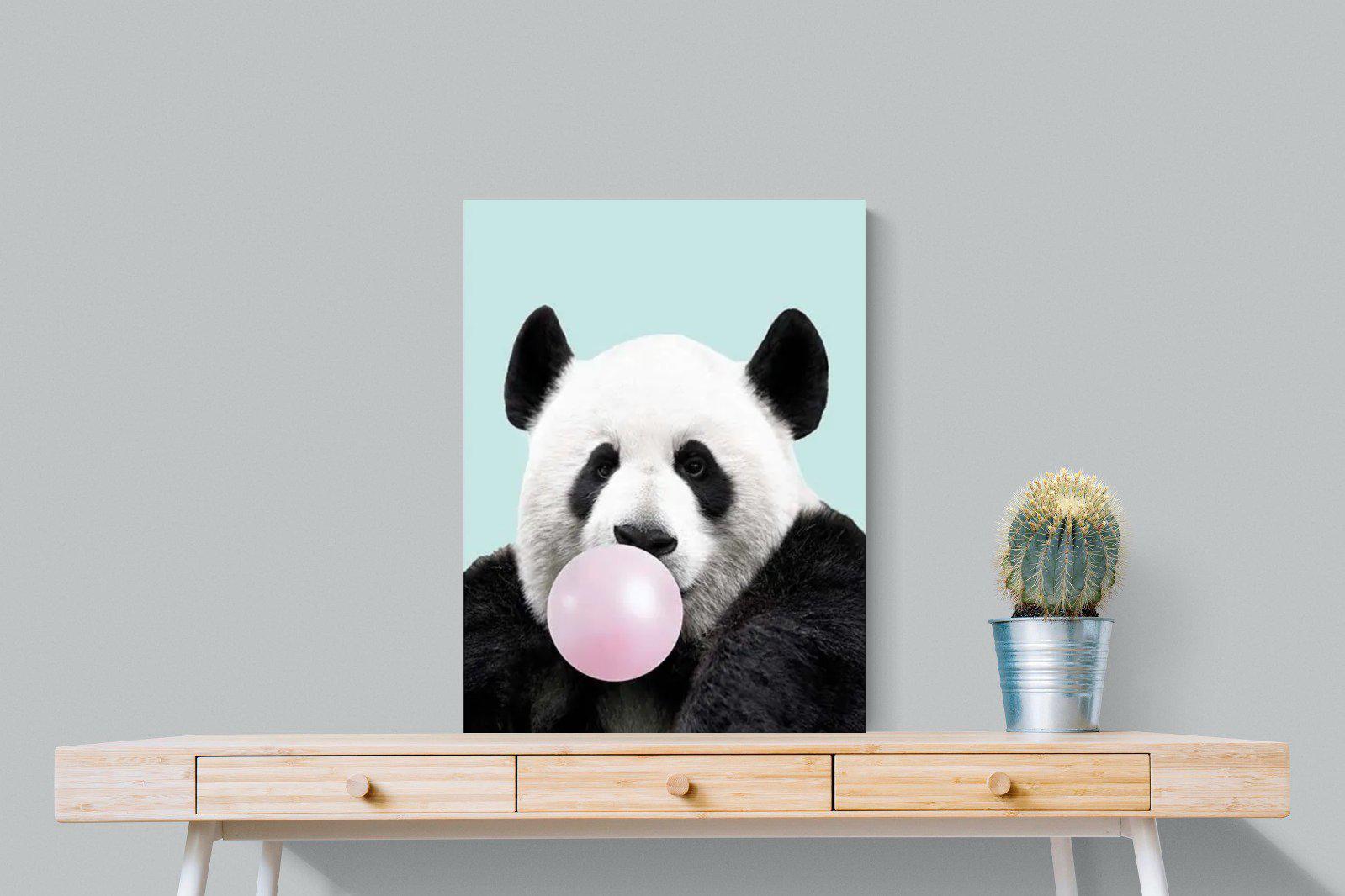 Bubblegum Panda-Wall_Art-60 x 80cm-Mounted Canvas-No Frame-Pixalot