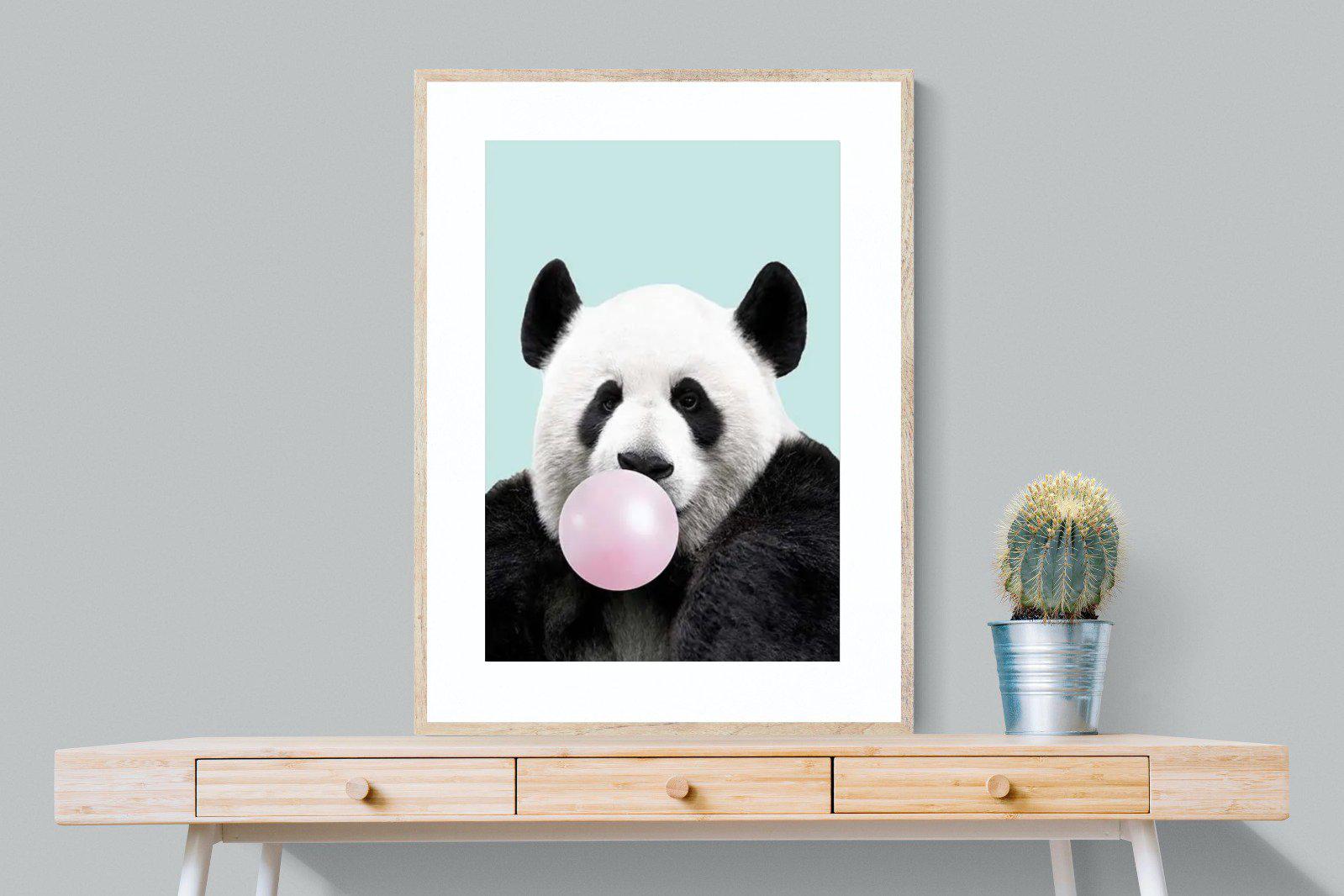 Bubblegum Panda-Wall_Art-75 x 100cm-Framed Print-Wood-Pixalot