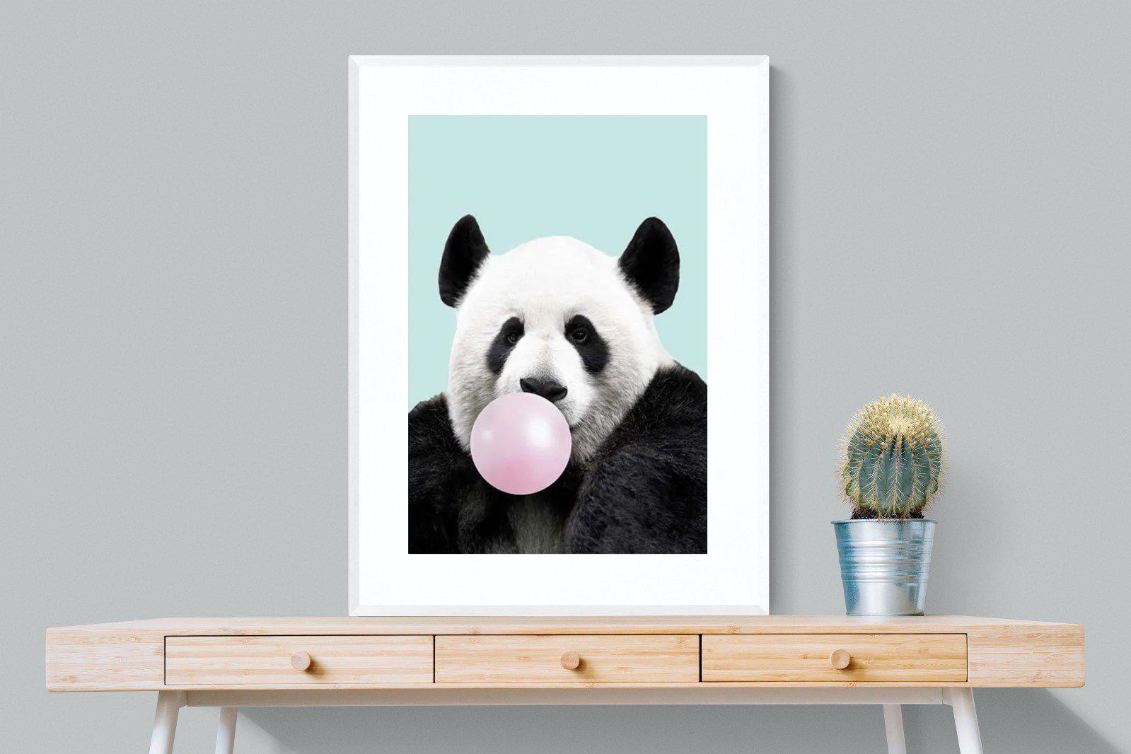 Bubblegum Panda-Wall_Art-75 x 100cm-Framed Print-White-Pixalot