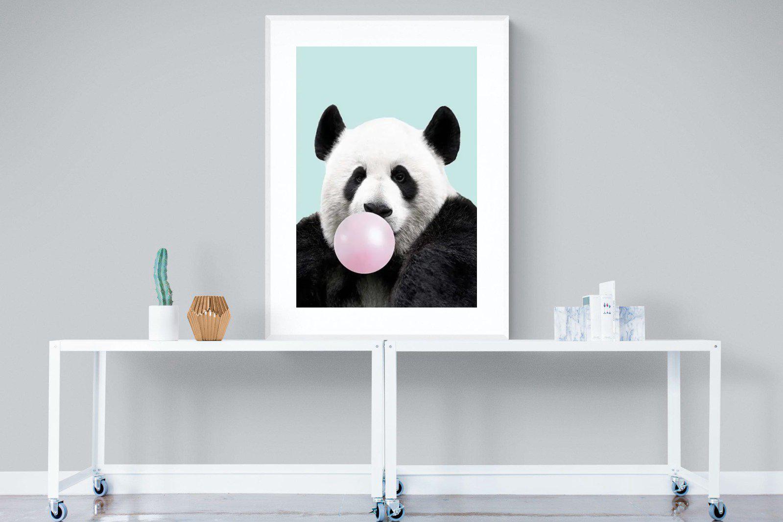 Bubblegum Panda-Wall_Art-90 x 120cm-Framed Print-White-Pixalot