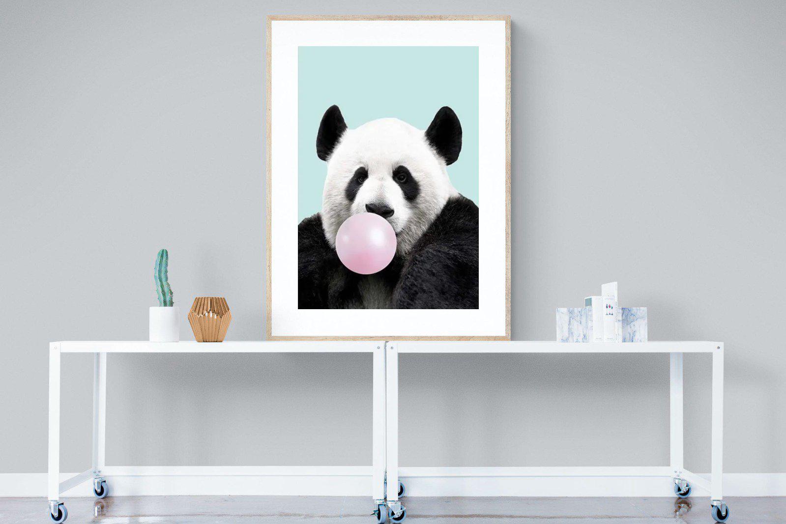 Bubblegum Panda-Wall_Art-90 x 120cm-Framed Print-Wood-Pixalot