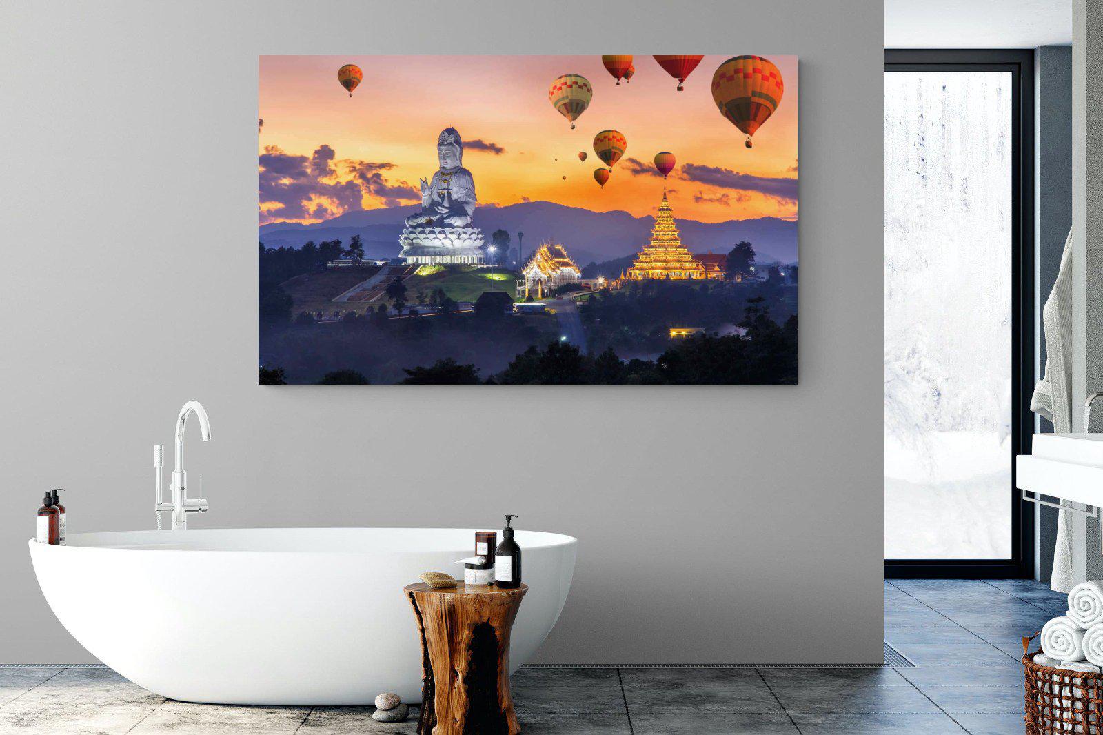 Buddha & Balloons-Wall_Art-180 x 110cm-Mounted Canvas-No Frame-Pixalot