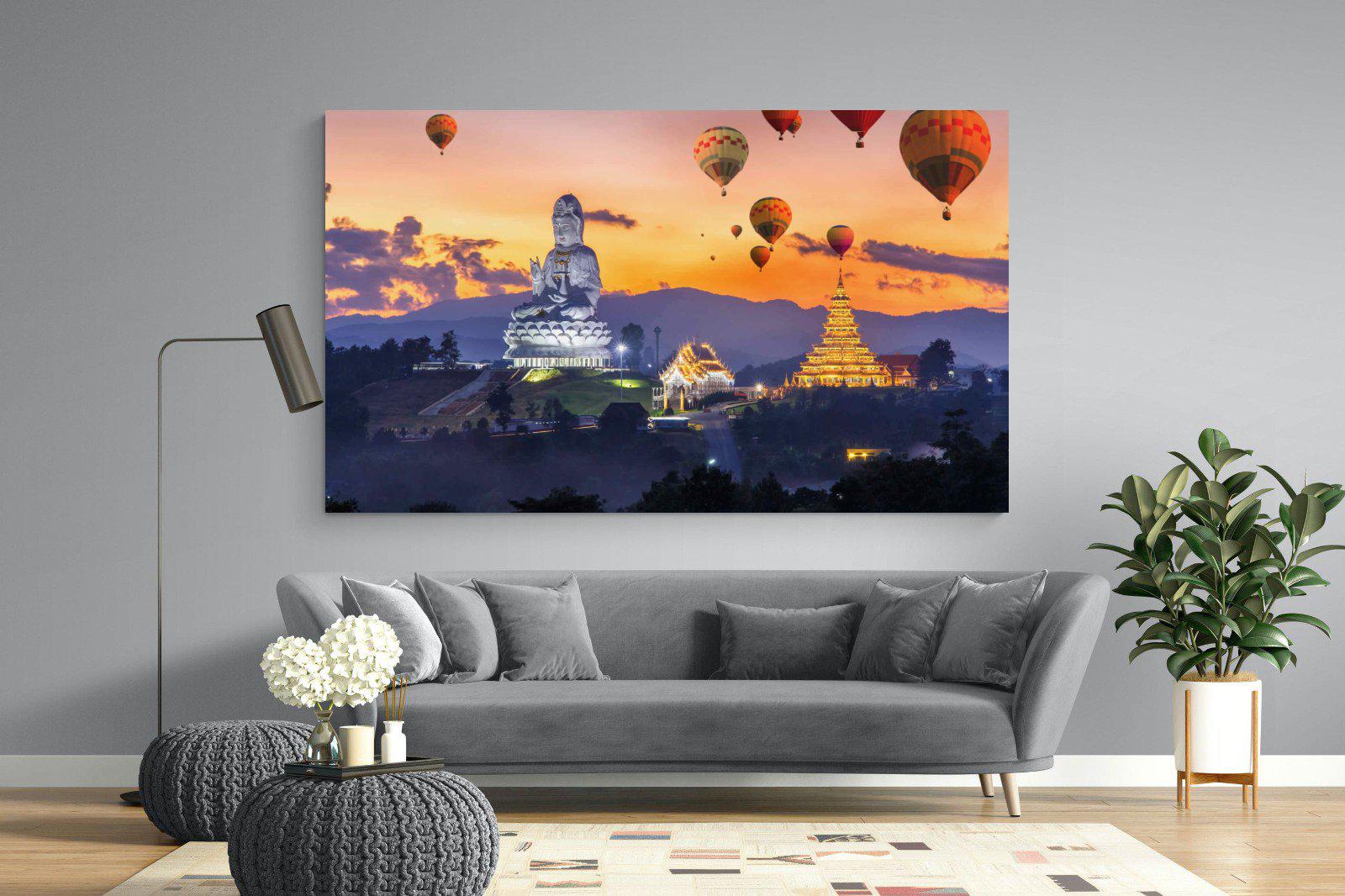 Buddha & Balloons-Wall_Art-220 x 130cm-Mounted Canvas-No Frame-Pixalot