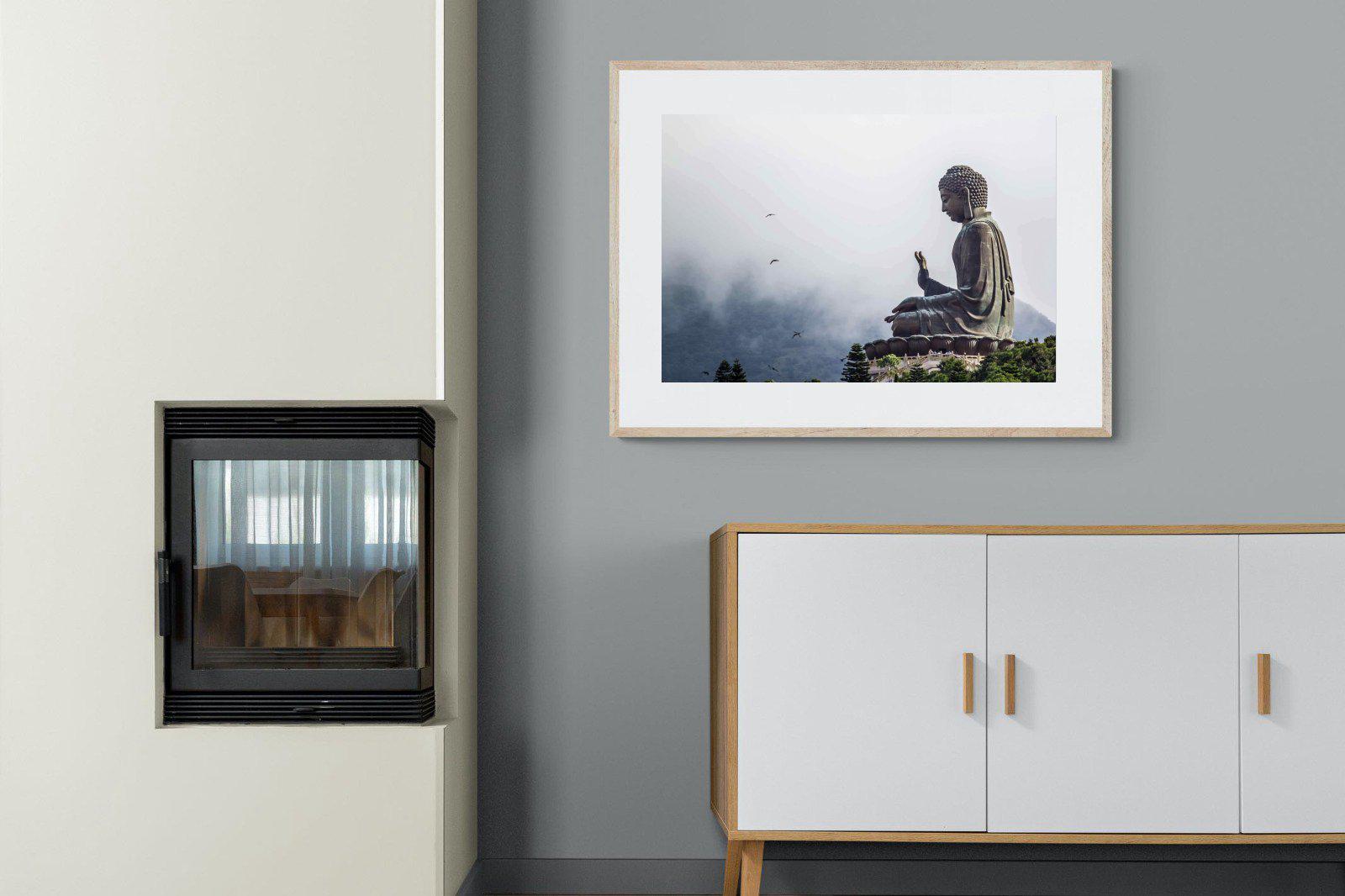 Buddha-Wall_Art-100 x 75cm-Framed Print-Wood-Pixalot