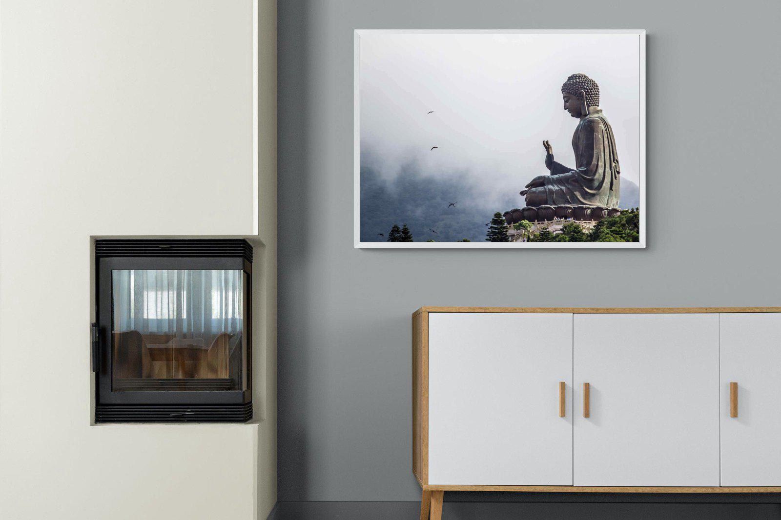 Buddha-Wall_Art-100 x 75cm-Mounted Canvas-White-Pixalot