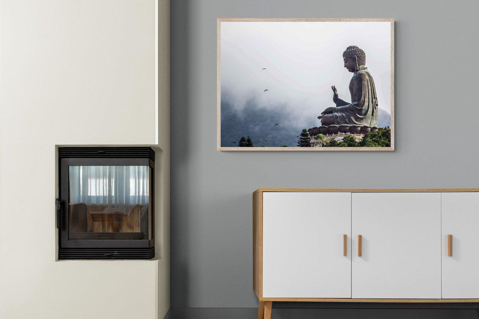 Buddha-Wall_Art-100 x 75cm-Mounted Canvas-Wood-Pixalot