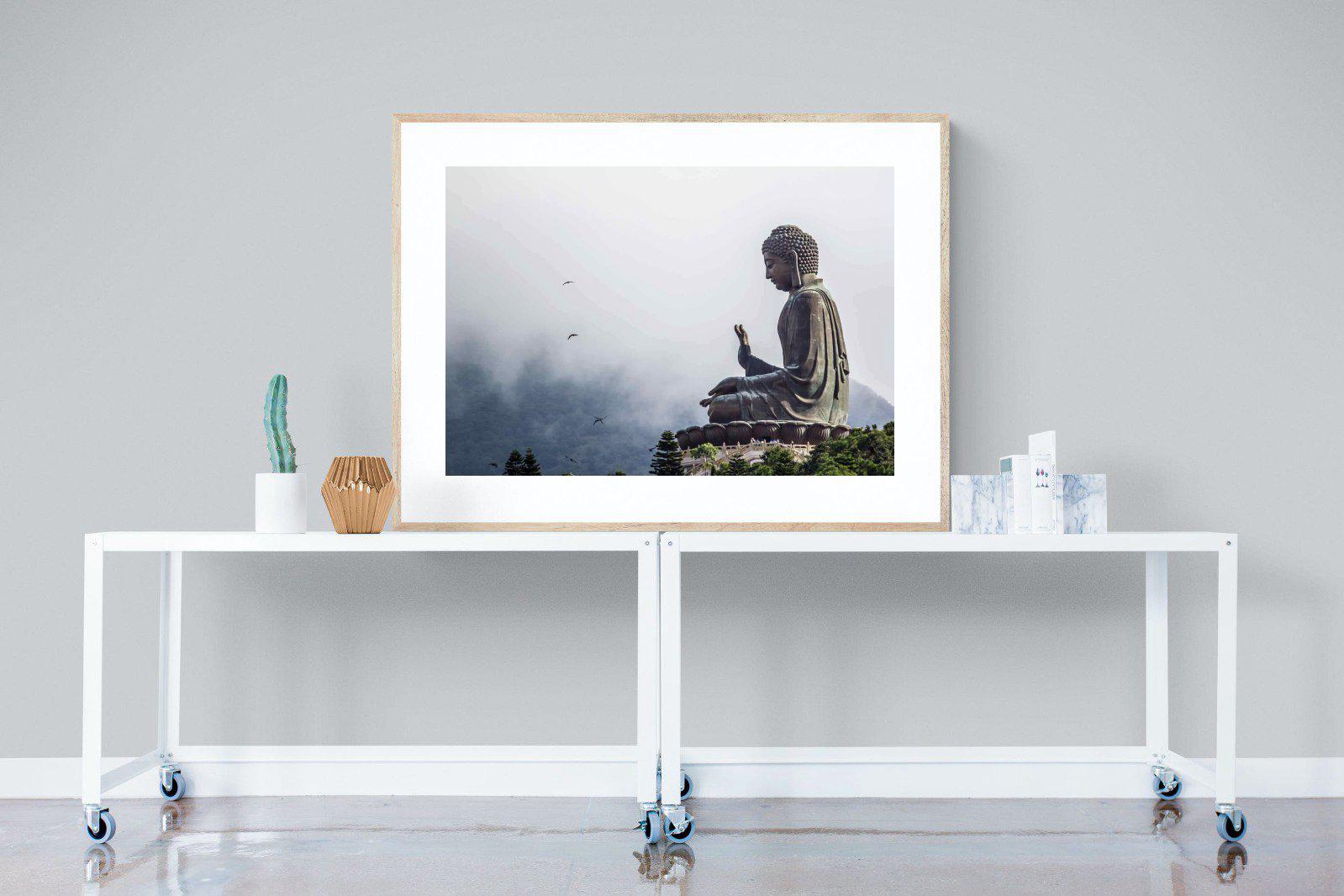 Buddha-Wall_Art-120 x 90cm-Framed Print-Wood-Pixalot