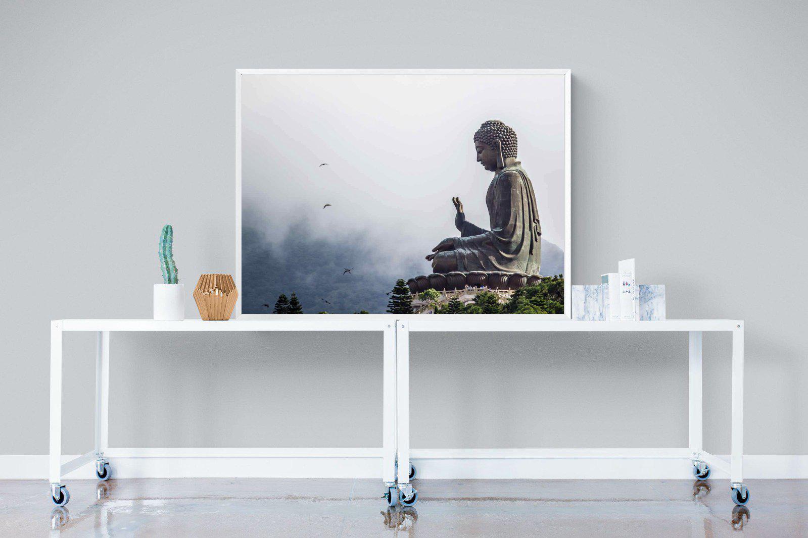 Buddha-Wall_Art-120 x 90cm-Mounted Canvas-White-Pixalot