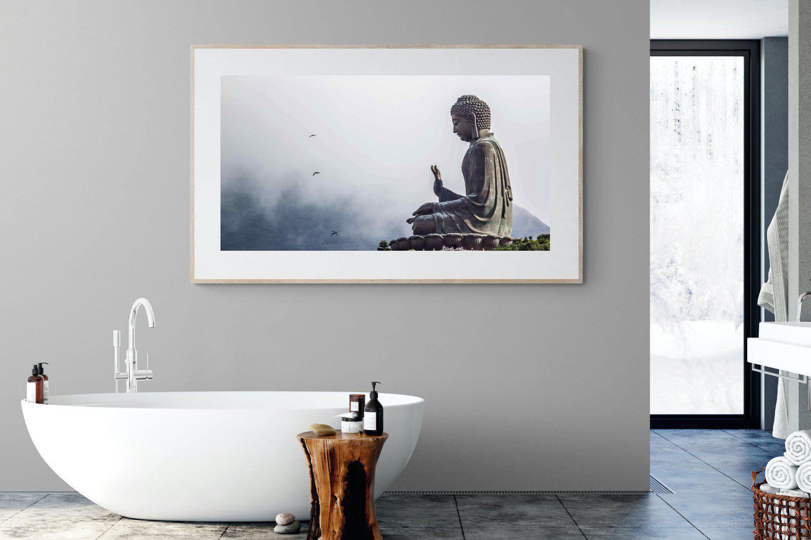 Buddha-Wall_Art-180 x 110cm-Framed Print-Wood-Pixalot