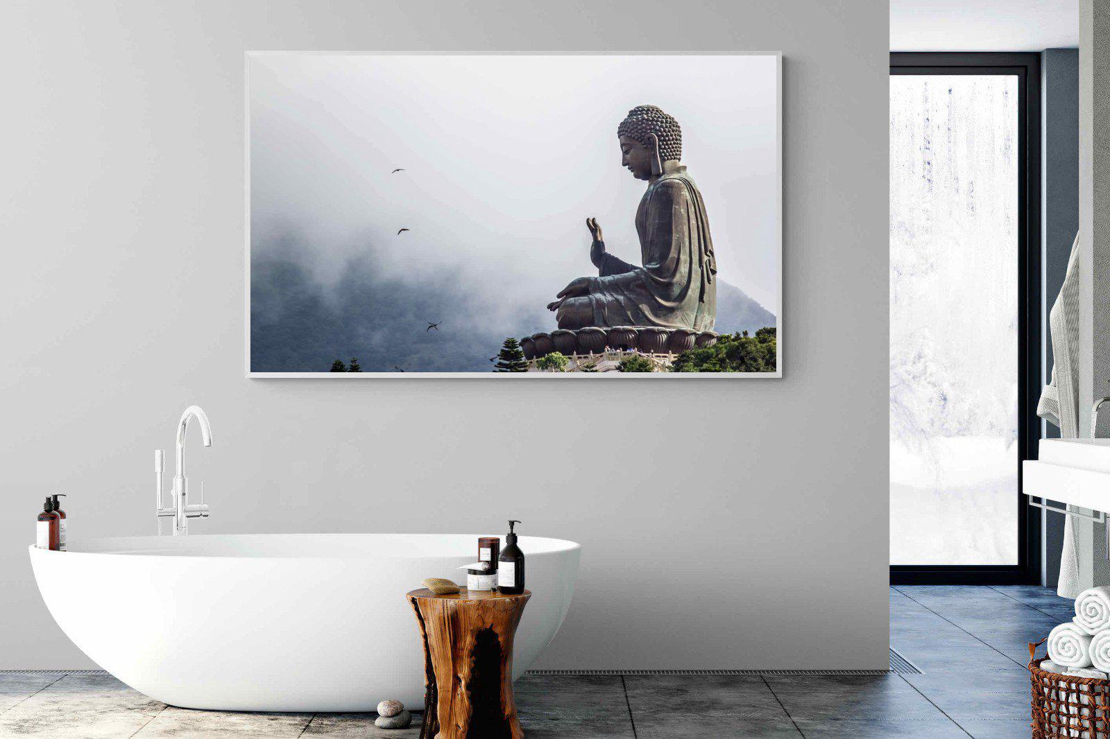 Buddha-Wall_Art-180 x 110cm-Mounted Canvas-White-Pixalot
