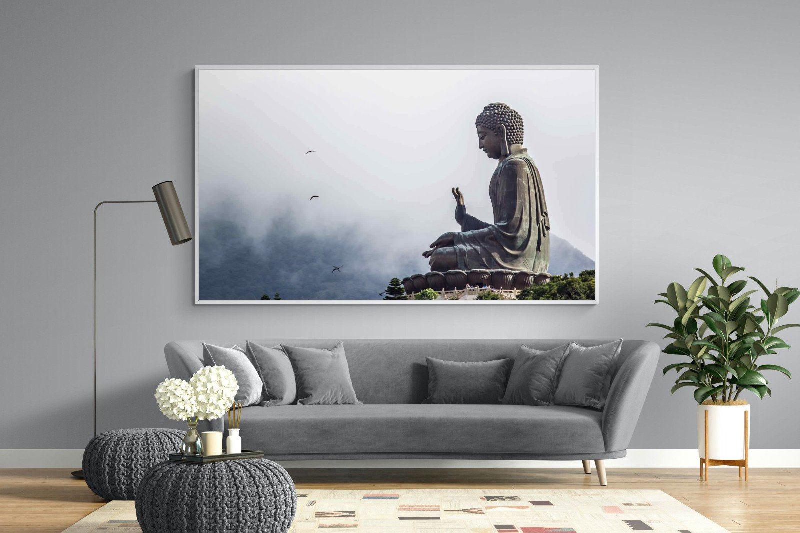 Buddha-Wall_Art-220 x 130cm-Mounted Canvas-White-Pixalot