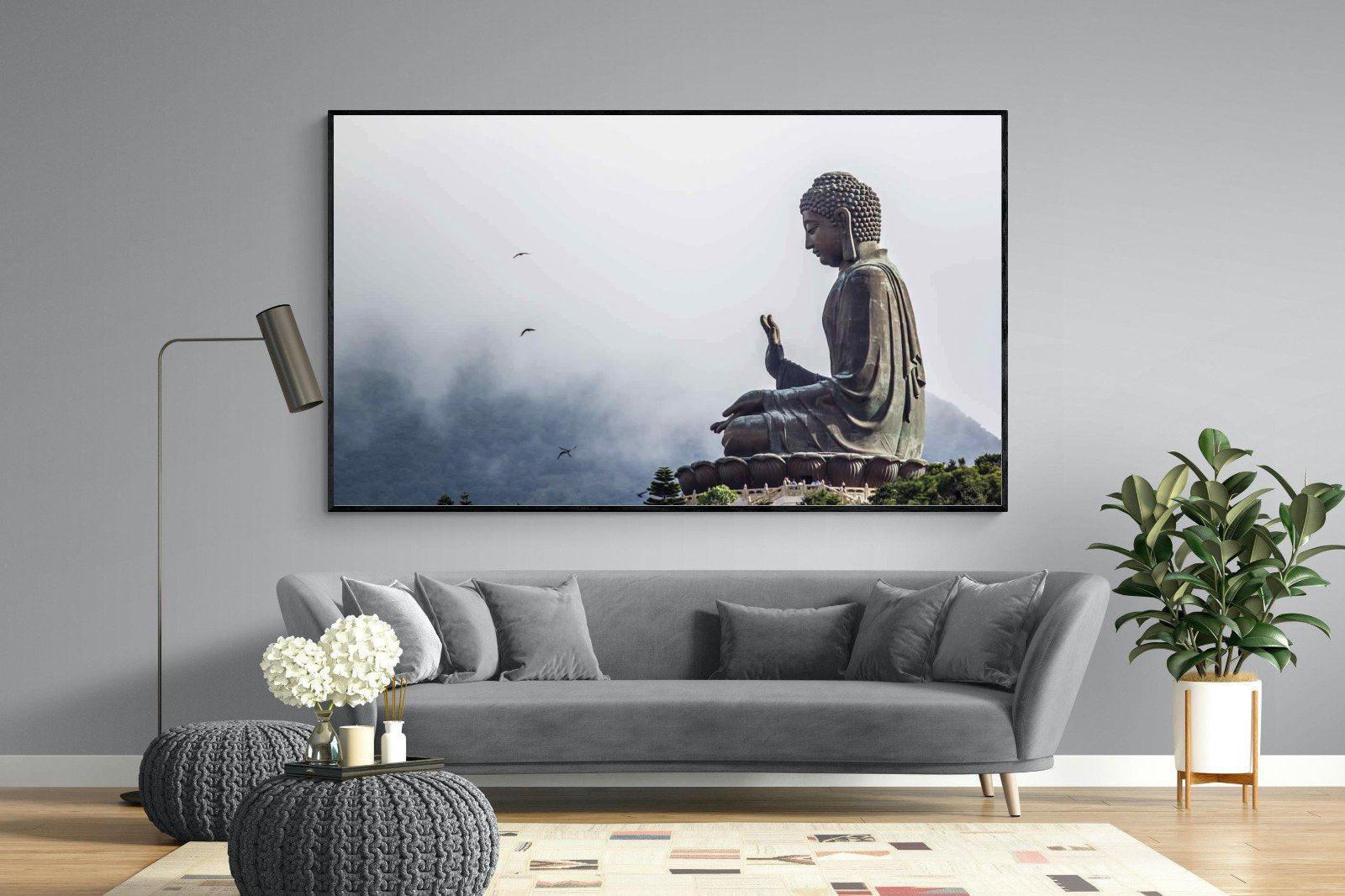 Buddha-Wall_Art-220 x 130cm-Mounted Canvas-Black-Pixalot