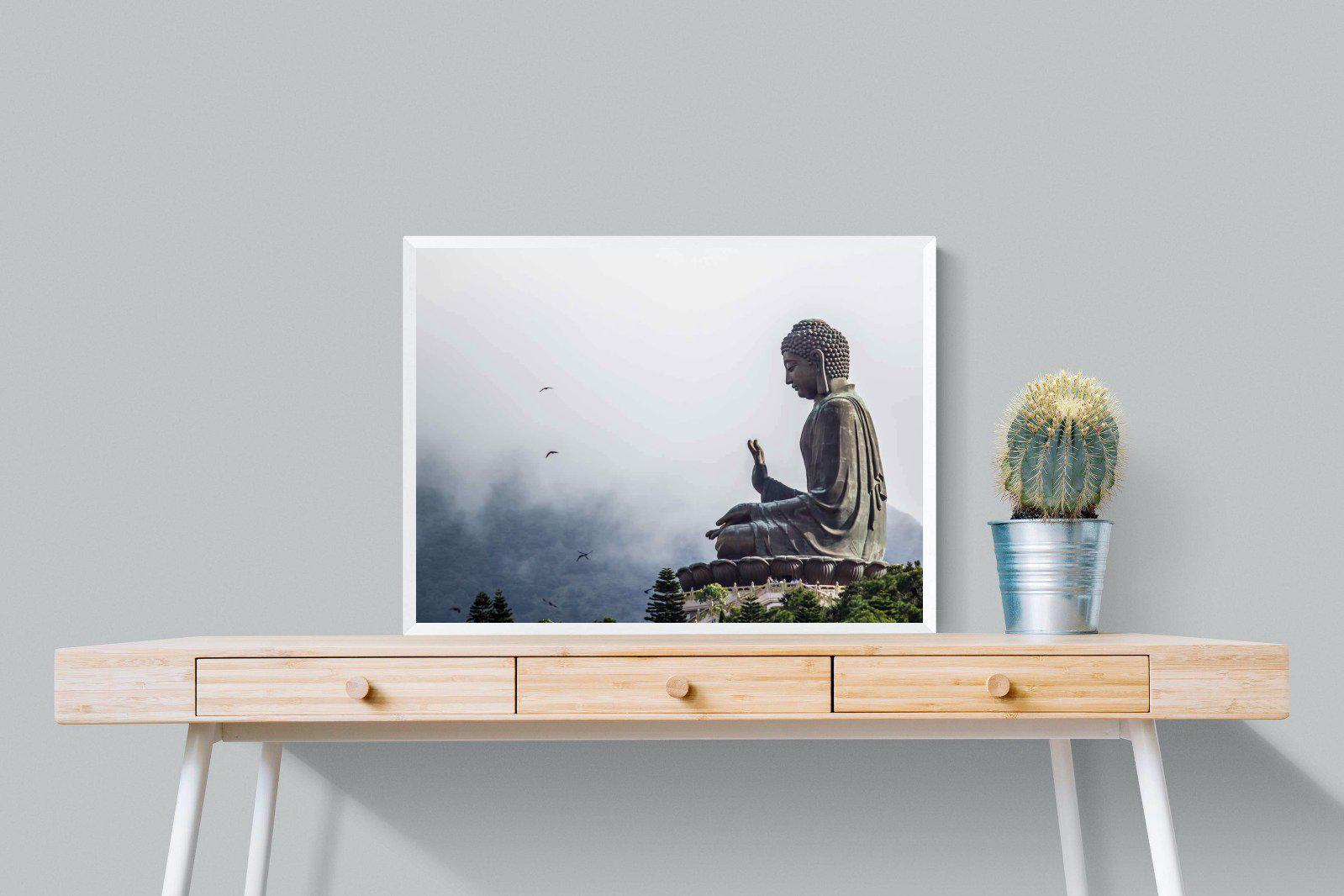 Buddha-Wall_Art-80 x 60cm-Mounted Canvas-White-Pixalot