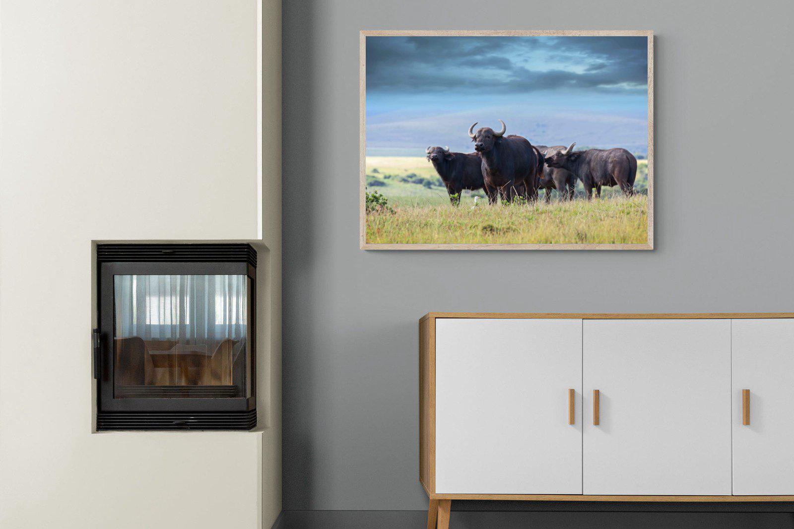 Buffalo-Wall_Art-100 x 75cm-Mounted Canvas-Wood-Pixalot