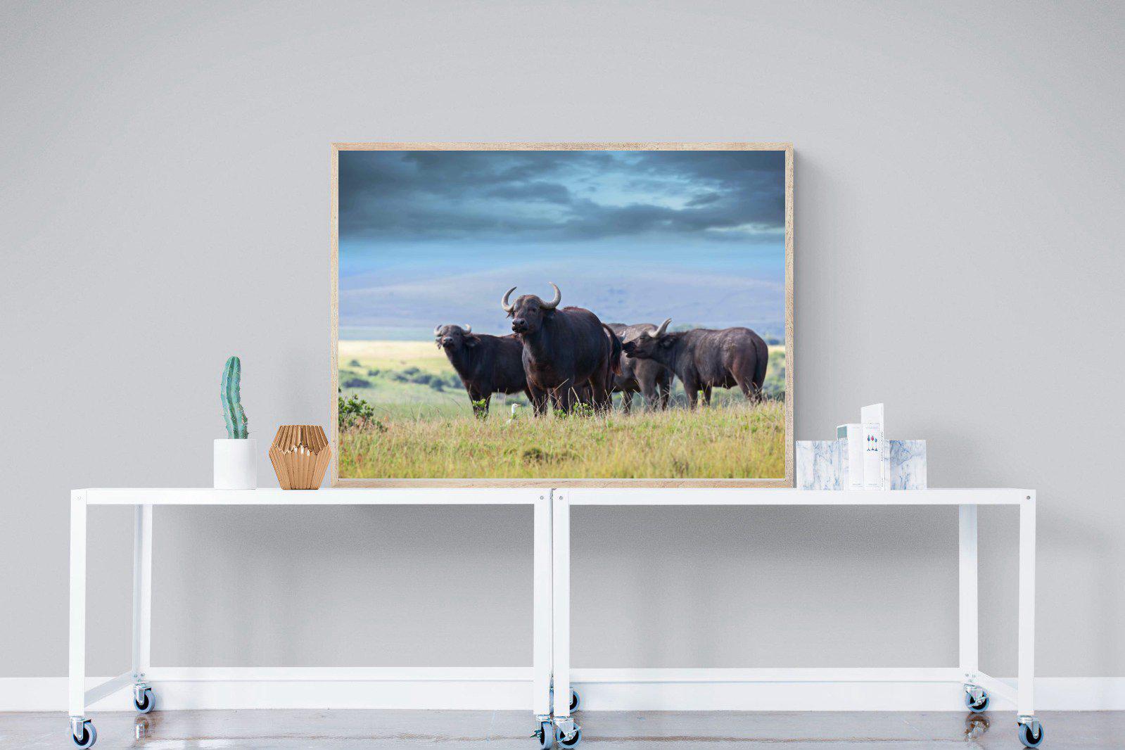 Buffalo-Wall_Art-120 x 90cm-Mounted Canvas-Wood-Pixalot