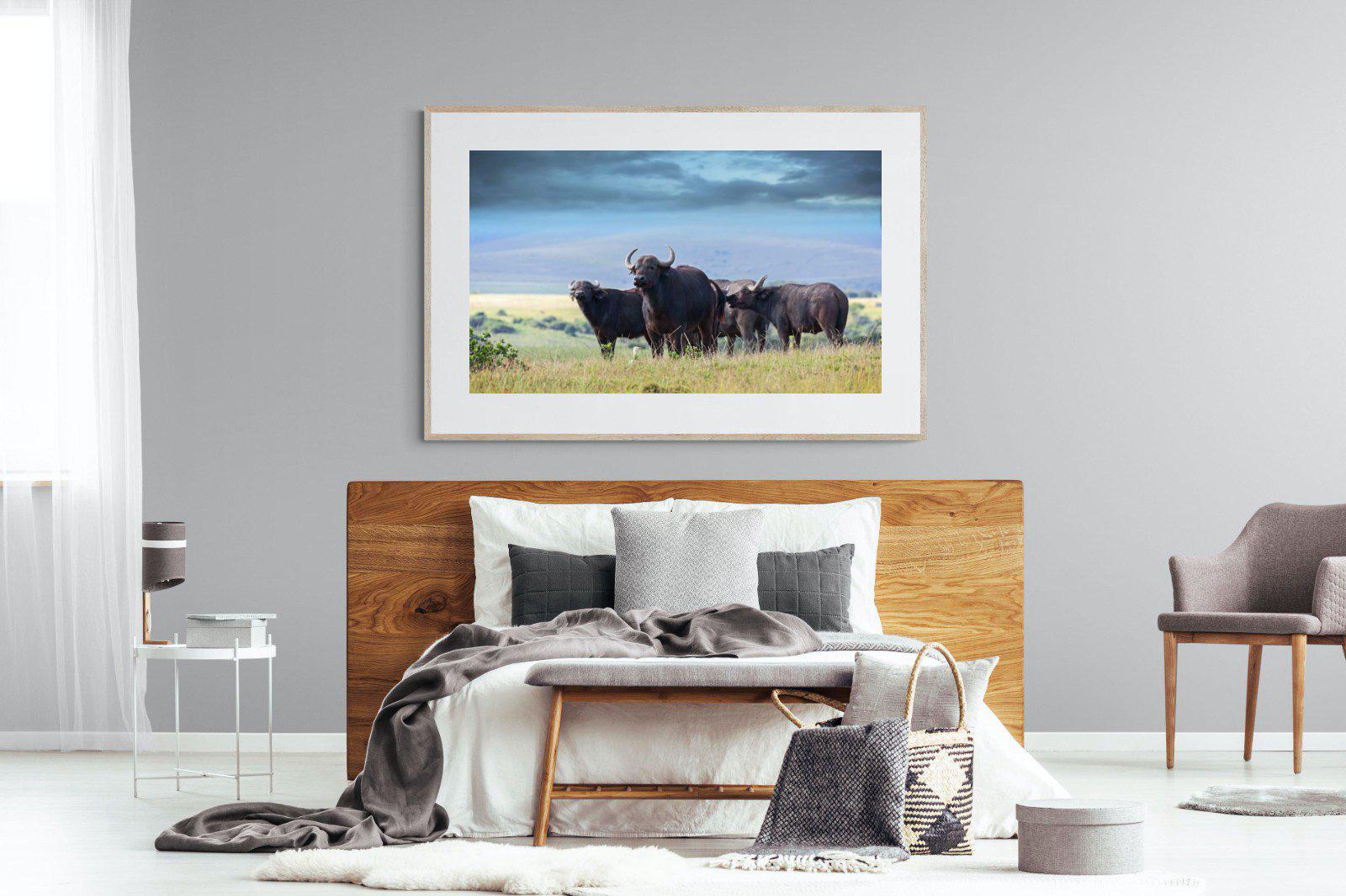 Buffalo-Wall_Art-150 x 100cm-Framed Print-Wood-Pixalot