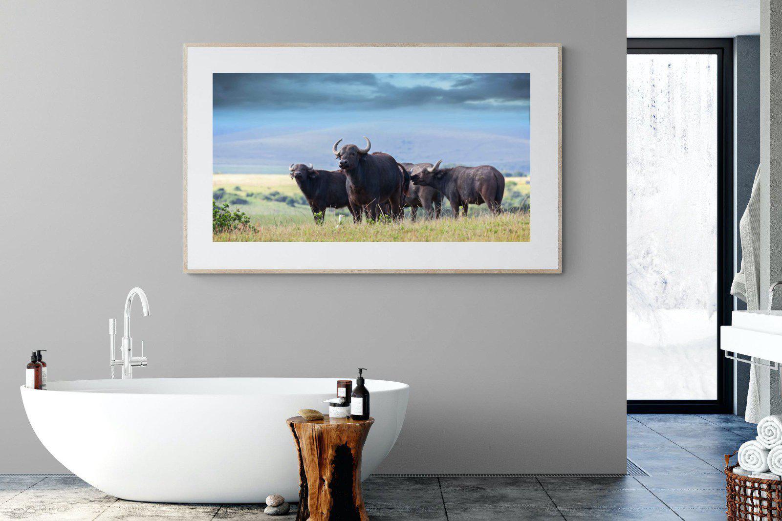 Buffalo-Wall_Art-180 x 110cm-Framed Print-Wood-Pixalot