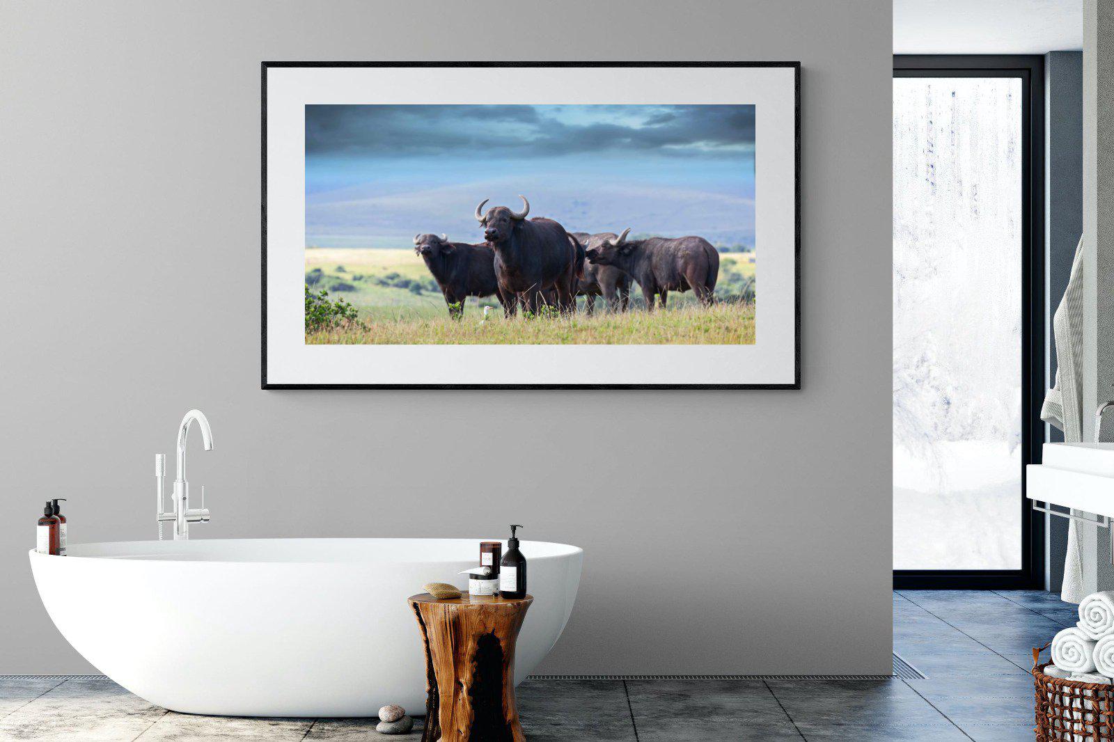 Buffalo-Wall_Art-180 x 110cm-Framed Print-Black-Pixalot