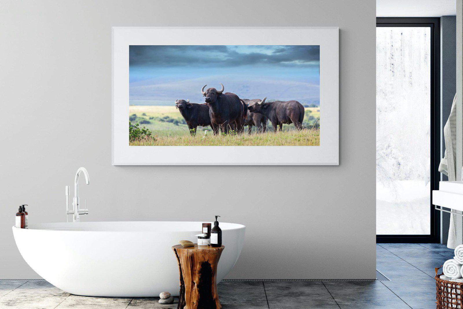 Buffalo-Wall_Art-180 x 110cm-Framed Print-White-Pixalot