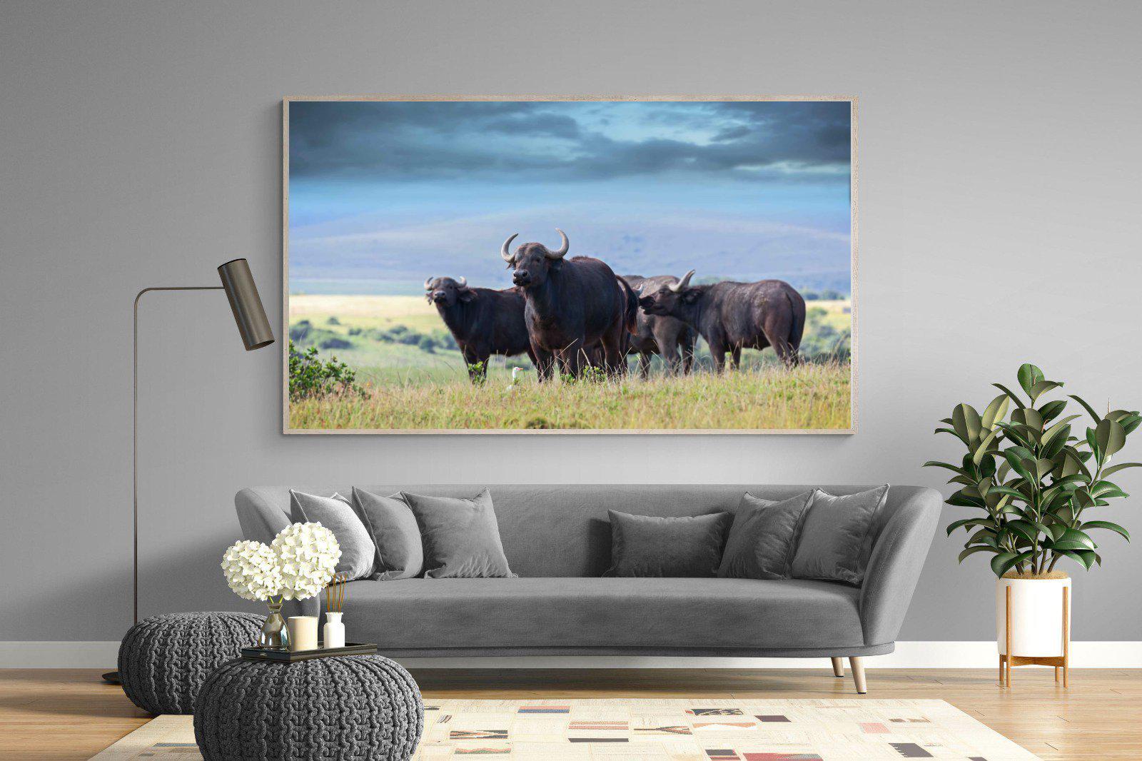 Buffalo-Wall_Art-220 x 130cm-Mounted Canvas-Wood-Pixalot