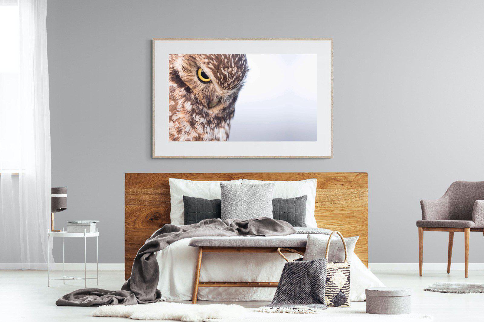 Burrowing Owl-Wall_Art-150 x 100cm-Framed Print-Wood-Pixalot