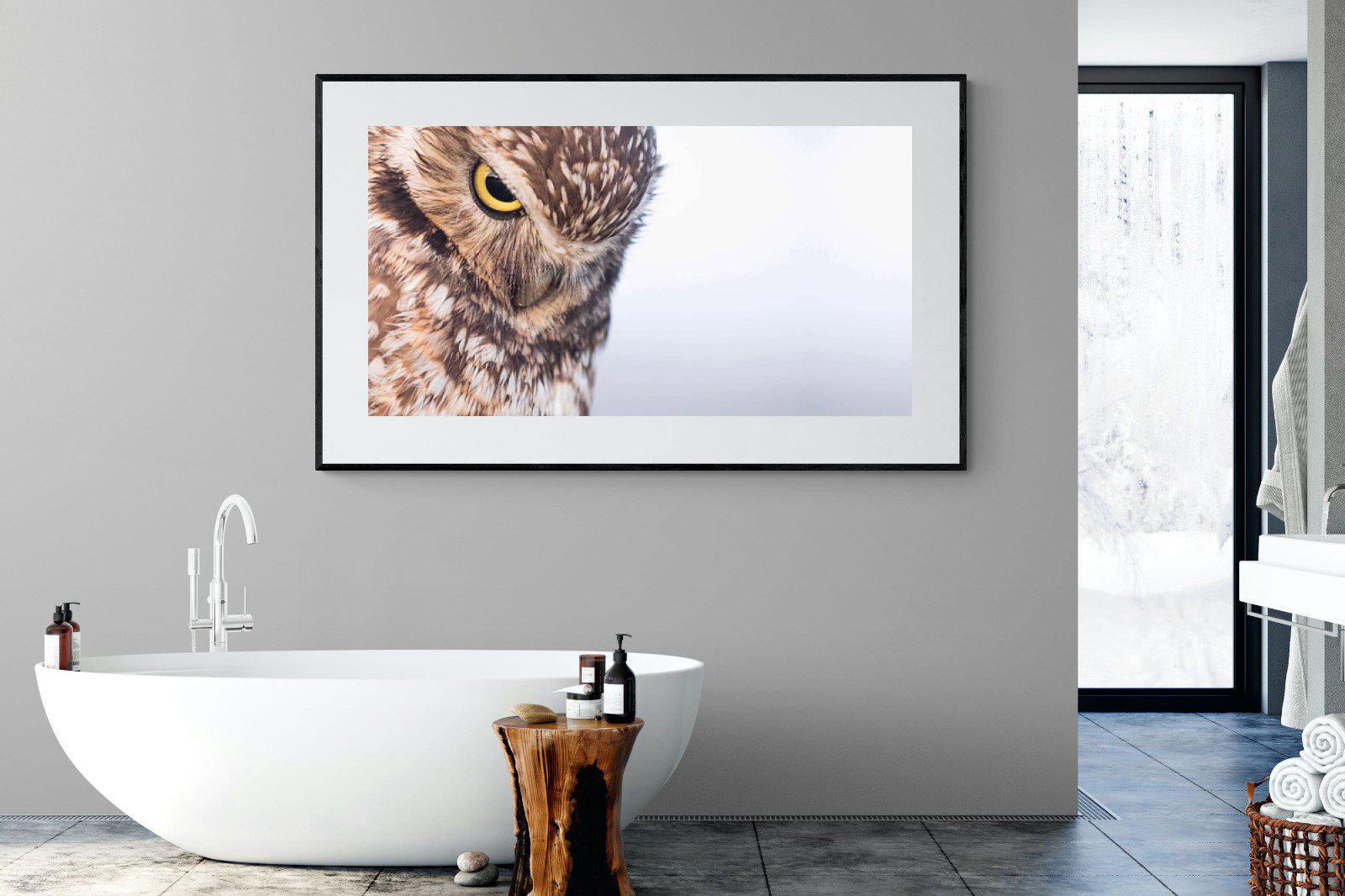 Burrowing Owl-Wall_Art-180 x 110cm-Framed Print-Black-Pixalot