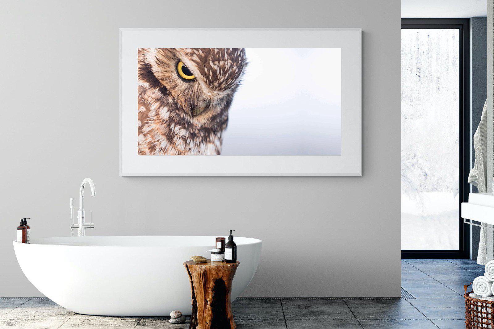 Burrowing Owl-Wall_Art-180 x 110cm-Framed Print-White-Pixalot