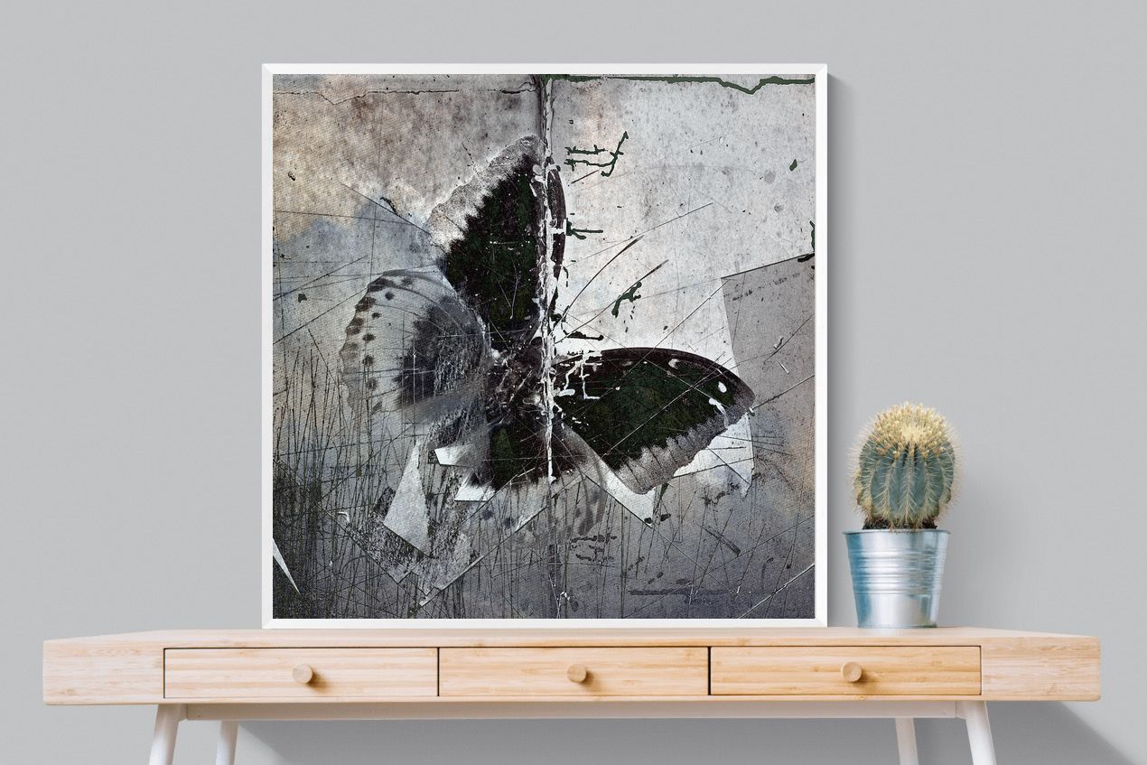 Butterfly Art-Wall_Art-100 x 100cm-Mounted Canvas-White-Pixalot