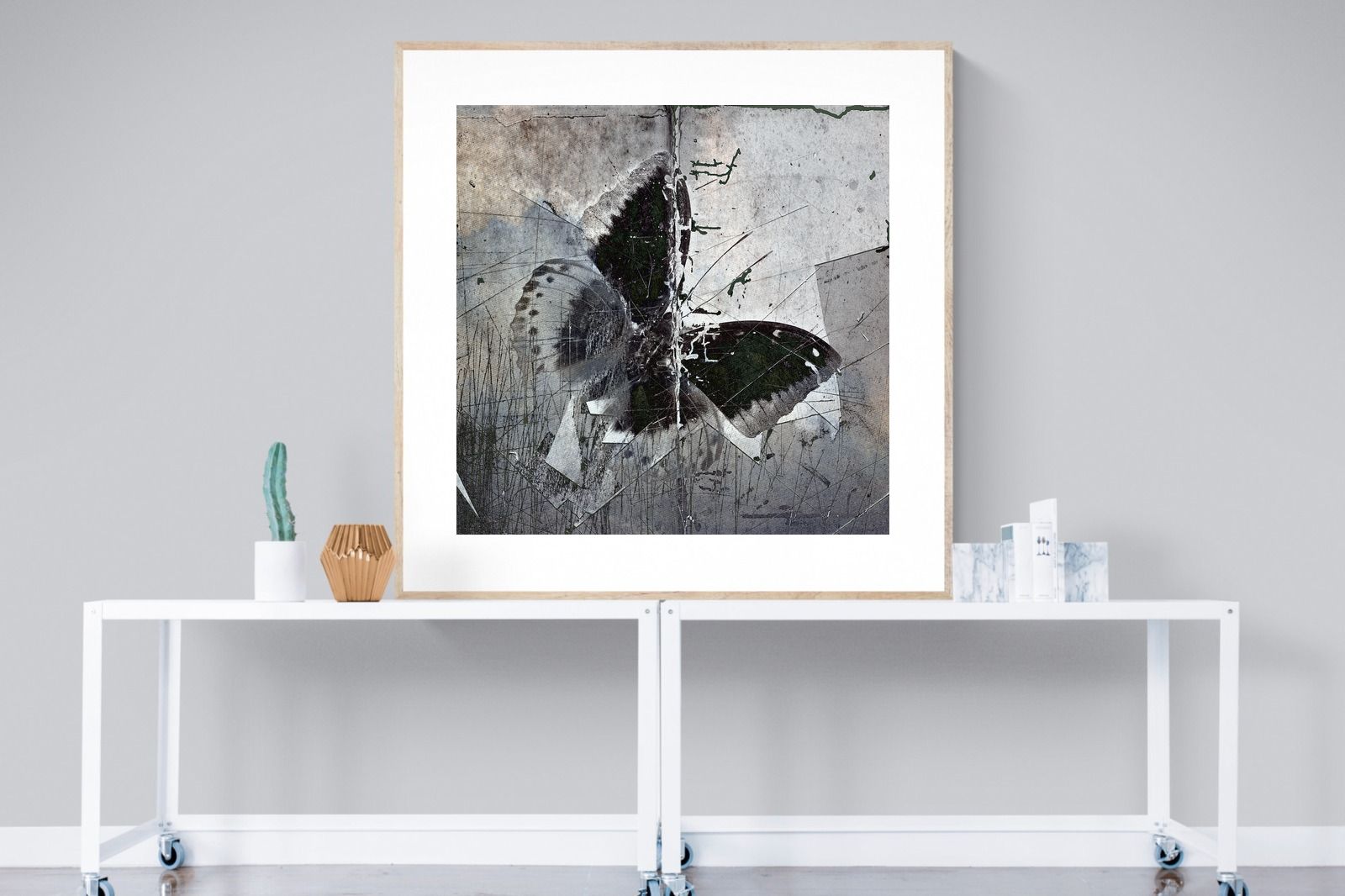 Butterfly Art-Wall_Art-120 x 120cm-Framed Print-Wood-Pixalot