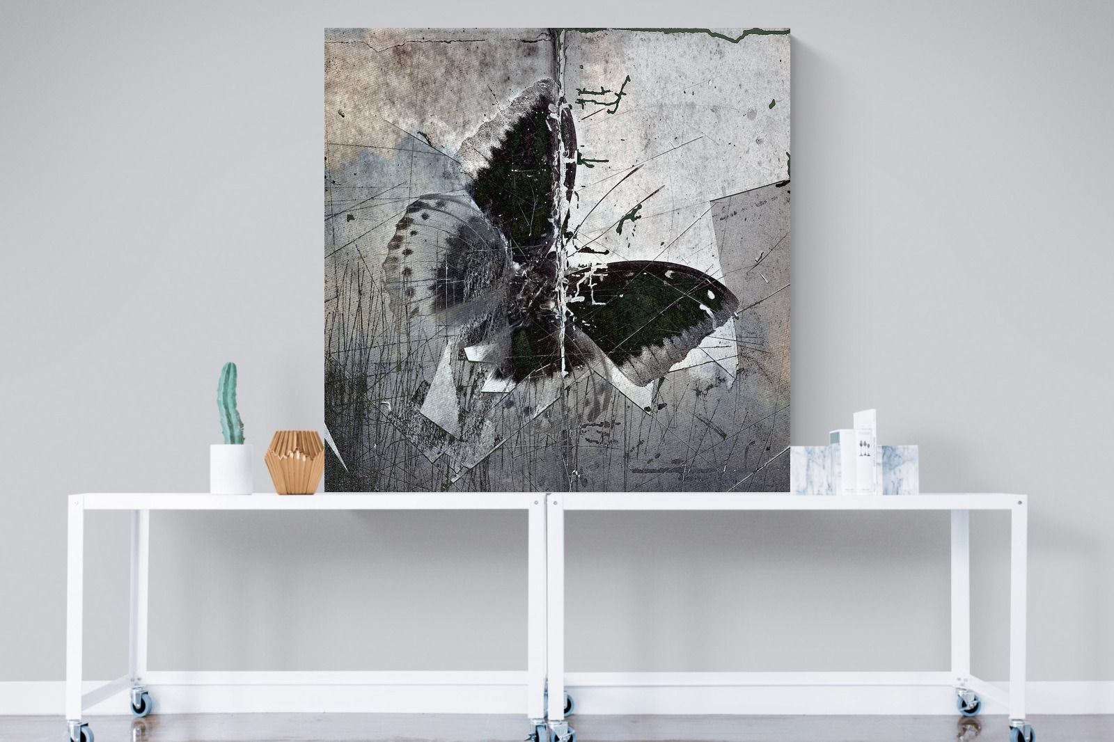 Butterfly Art-Wall_Art-120 x 120cm-Mounted Canvas-No Frame-Pixalot