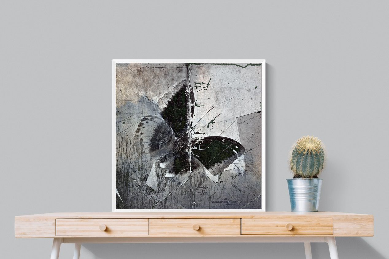 Butterfly Art-Wall_Art-80 x 80cm-Mounted Canvas-White-Pixalot