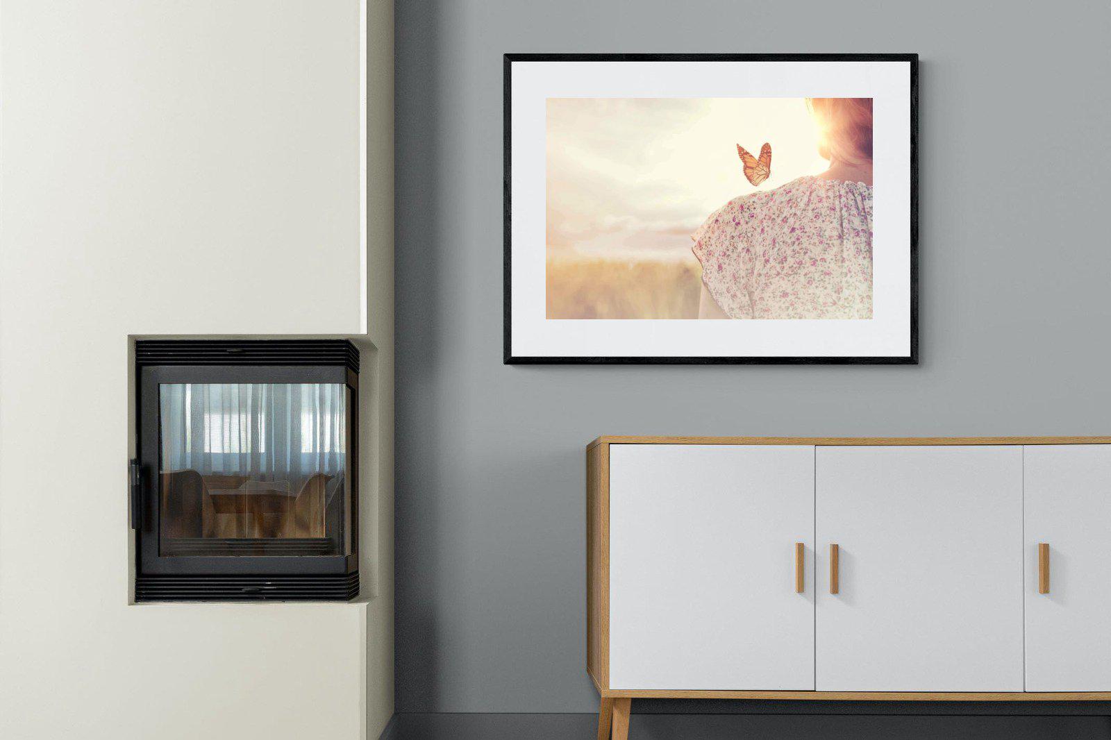 Butterfly-Wall_Art-100 x 75cm-Framed Print-Black-Pixalot