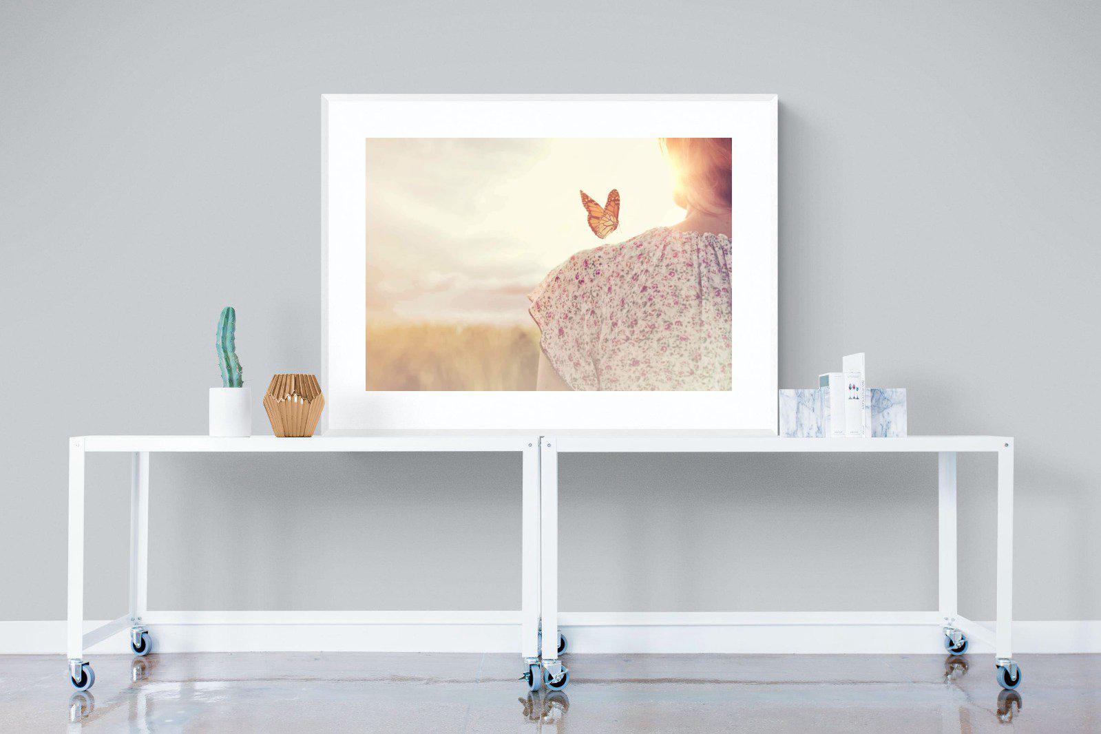 Butterfly-Wall_Art-120 x 90cm-Framed Print-White-Pixalot