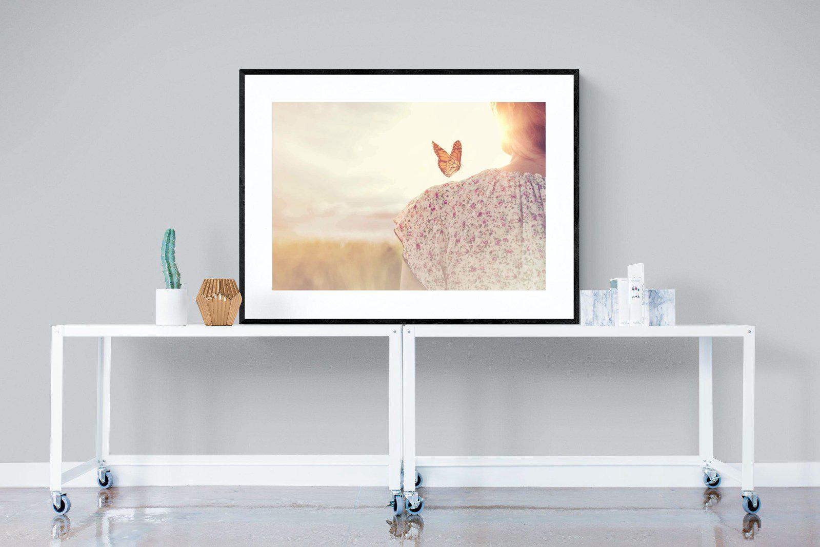Butterfly-Wall_Art-120 x 90cm-Framed Print-Black-Pixalot